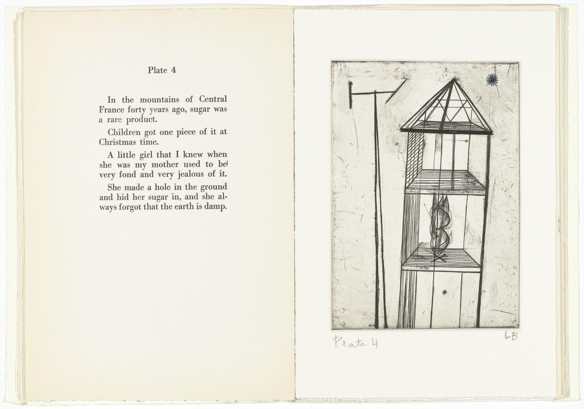 Louise Bourgeois. Plate 4 of 11, from the illustrated book, He Disappeared into Complete Silence, second edition. 2005