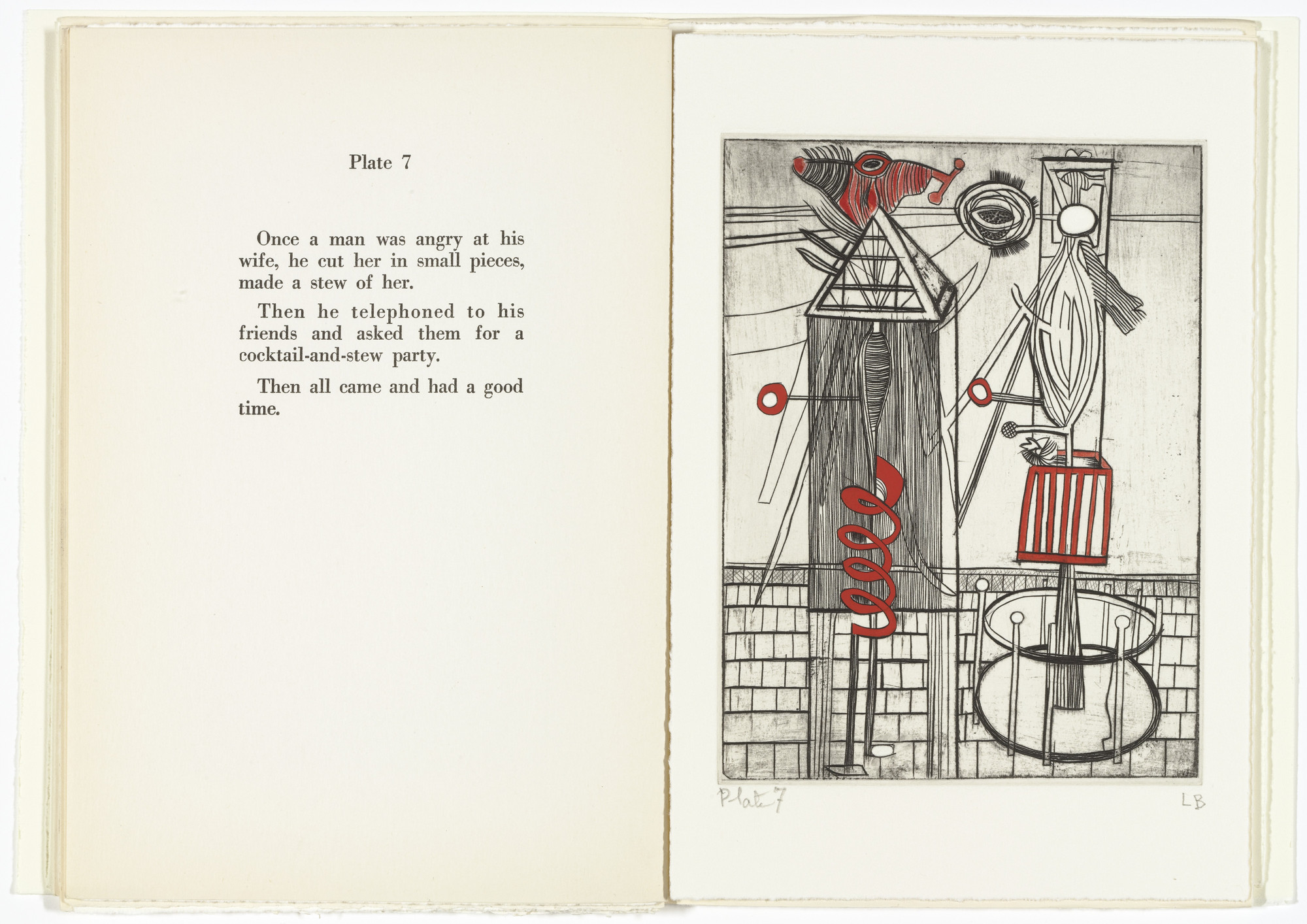 Louise Bourgeois. Plate 7 of 11, from the illustrated book, He Disappeared into Complete Silence, second edition. 2005