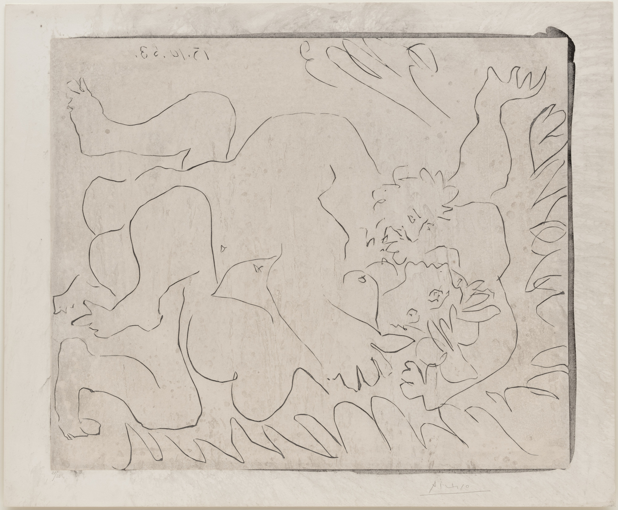 Pablo Picasso 線画作品　リトグラフ Pablo Picasso. The Embrace. I. October 15, 1963 | MoMA