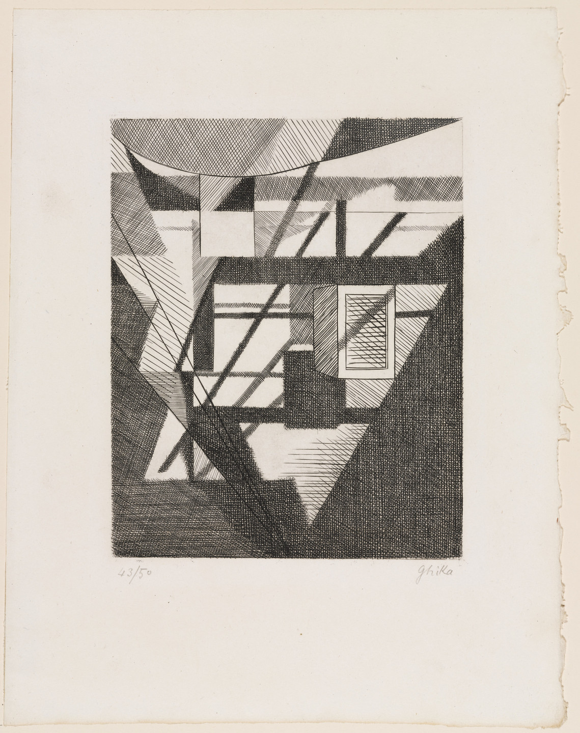 Nikos Hadjikyriakos-Ghika. Plate (folio 19) from 23 Gravures. 1935