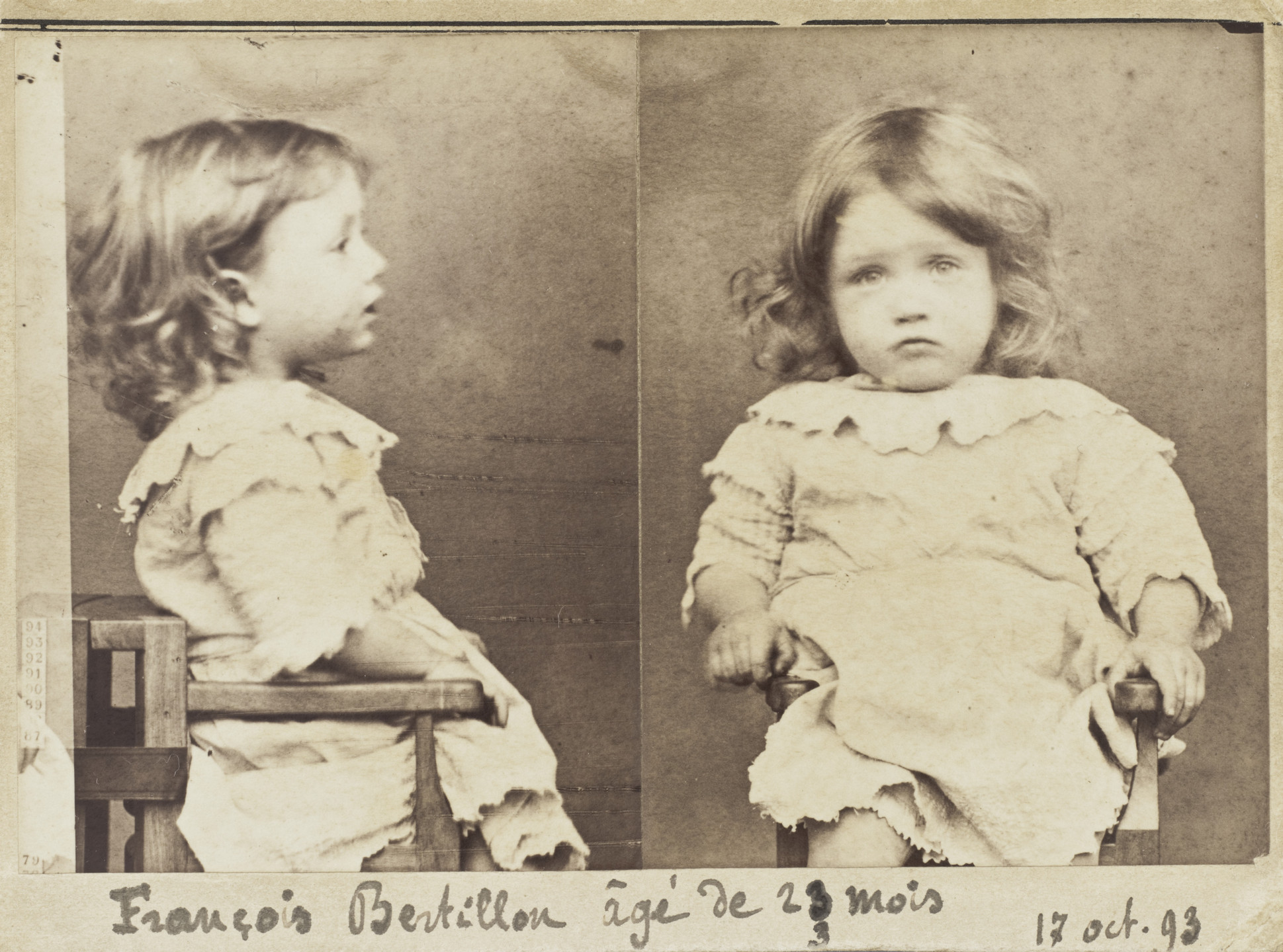 Alphonse Bertillon. François Bertillon, 23 months (Baby, Gluttony, Nibbling All the Pears from a Basket. October 17, 1893