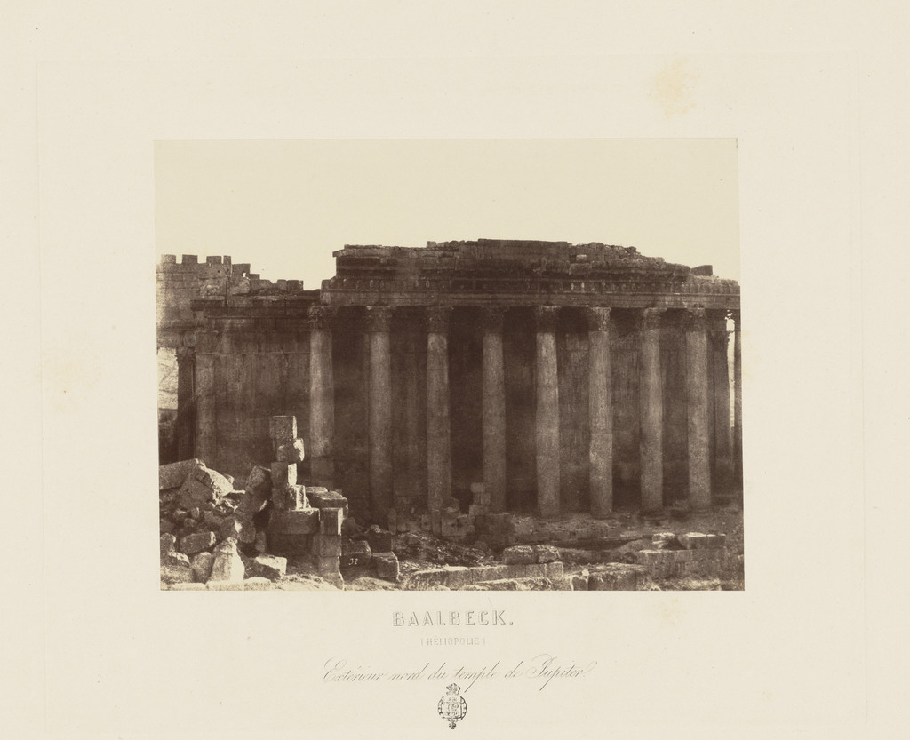Temple of Jupiter (Exterior Northern View), Baalbek from Voyage en Orient (Paris. 1860)