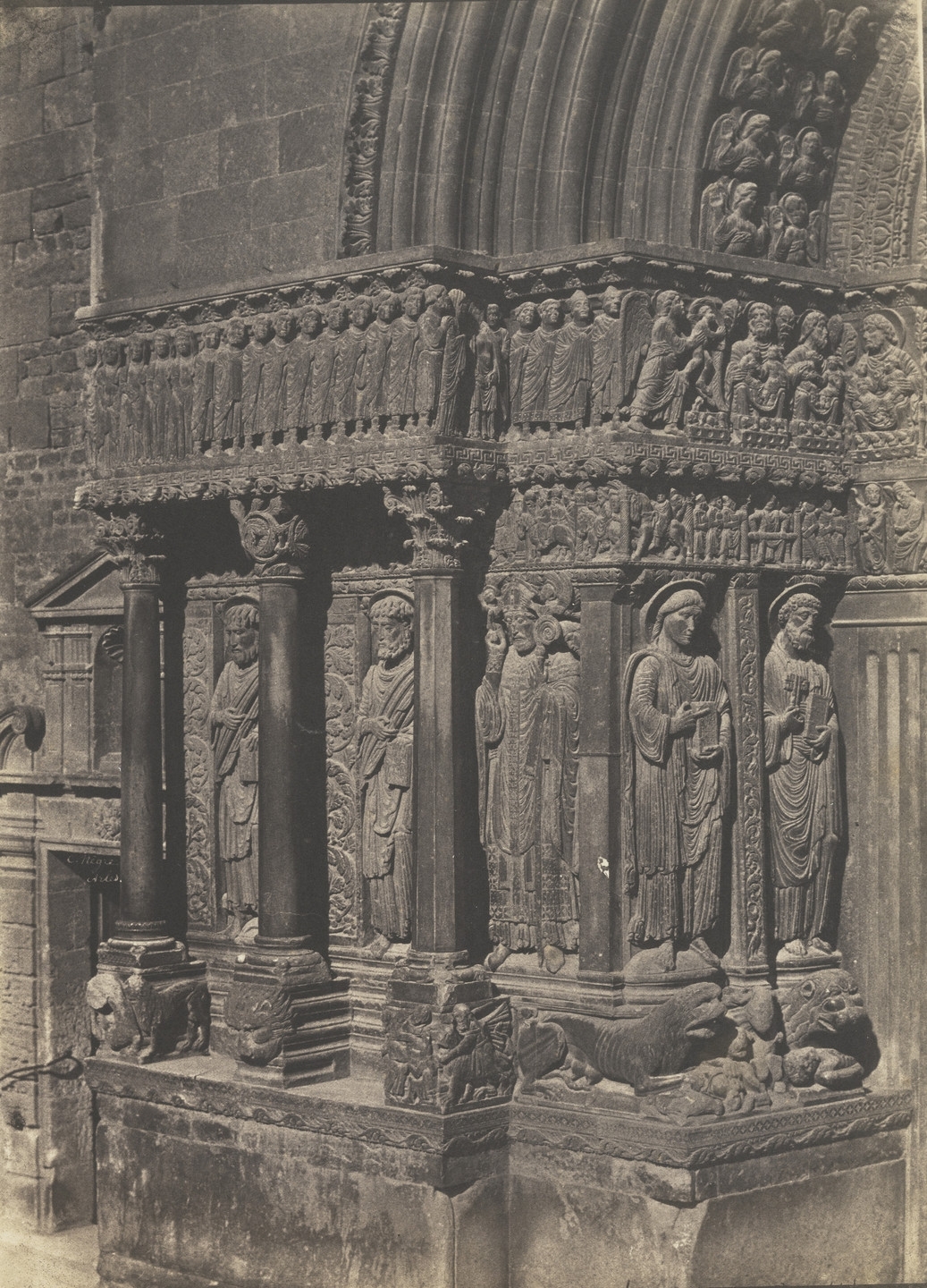 Charles Nègre. Arles, Church of Saint-Trophime, Left Side of the Portal. 1852