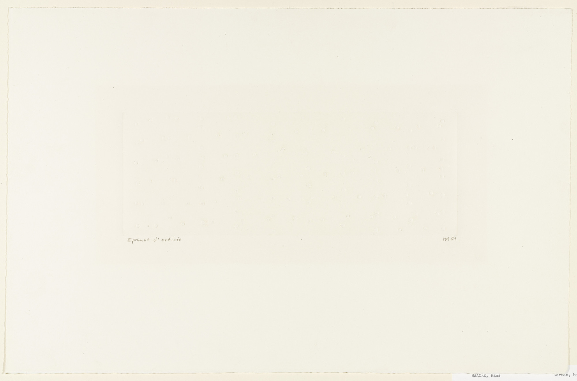 Hans Haacke. Untitled. 1961