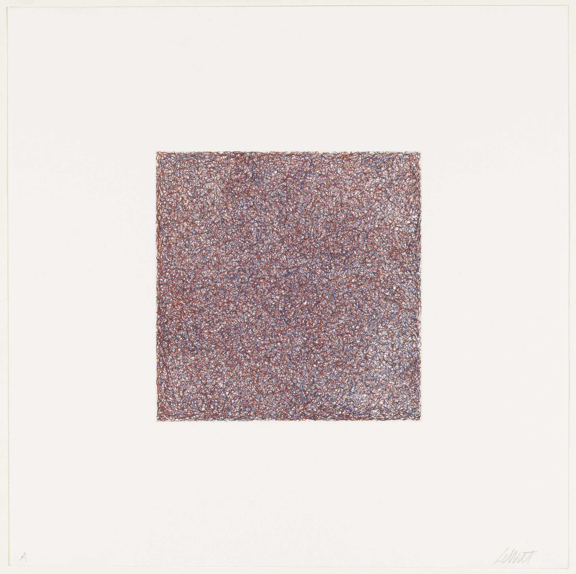 Sol LeWitt. Untitled from Scribbles printed in four directions using four colors