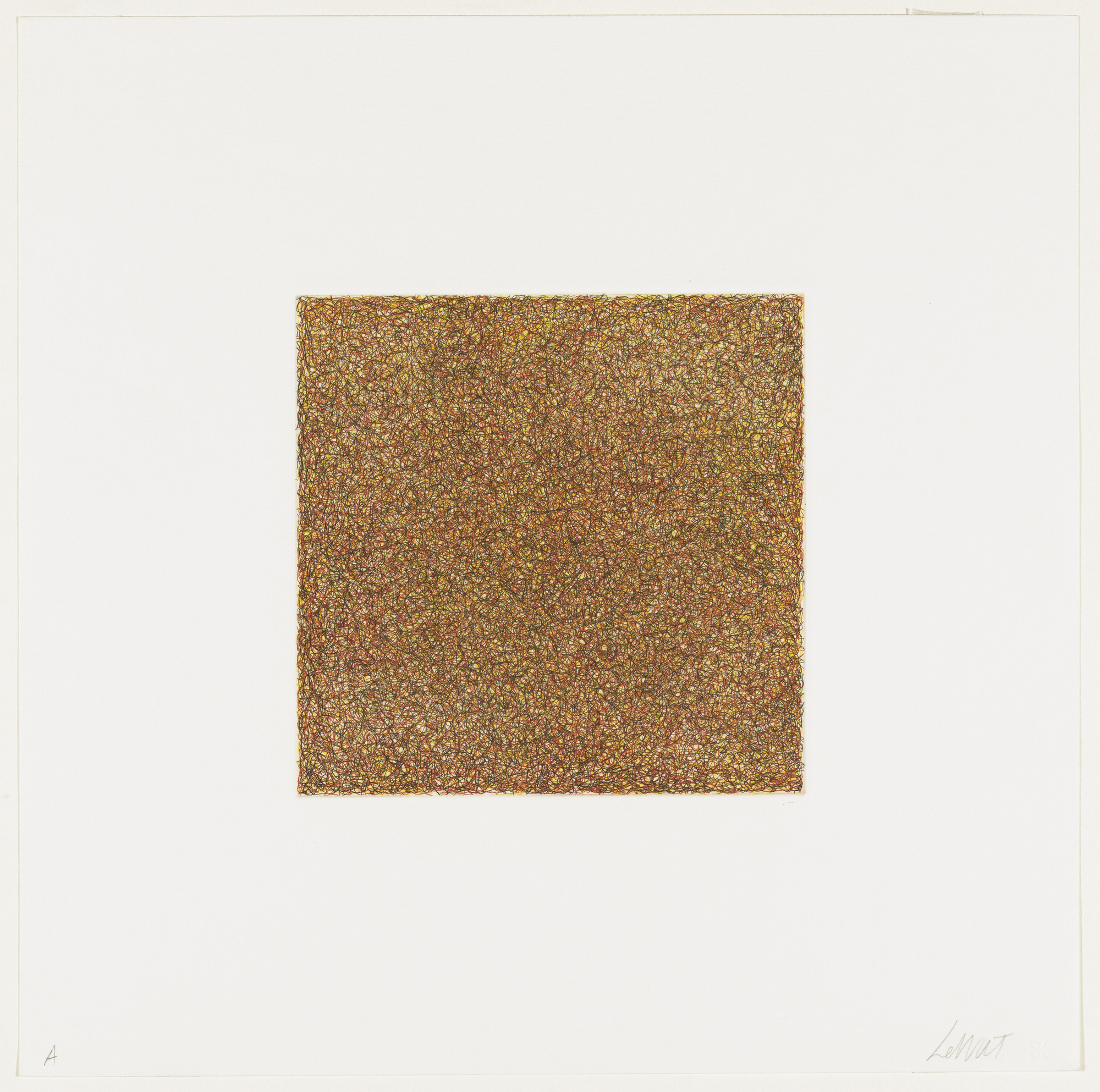 Sol LeWitt. Untitled from Scribbles printed in four directions using four colors
