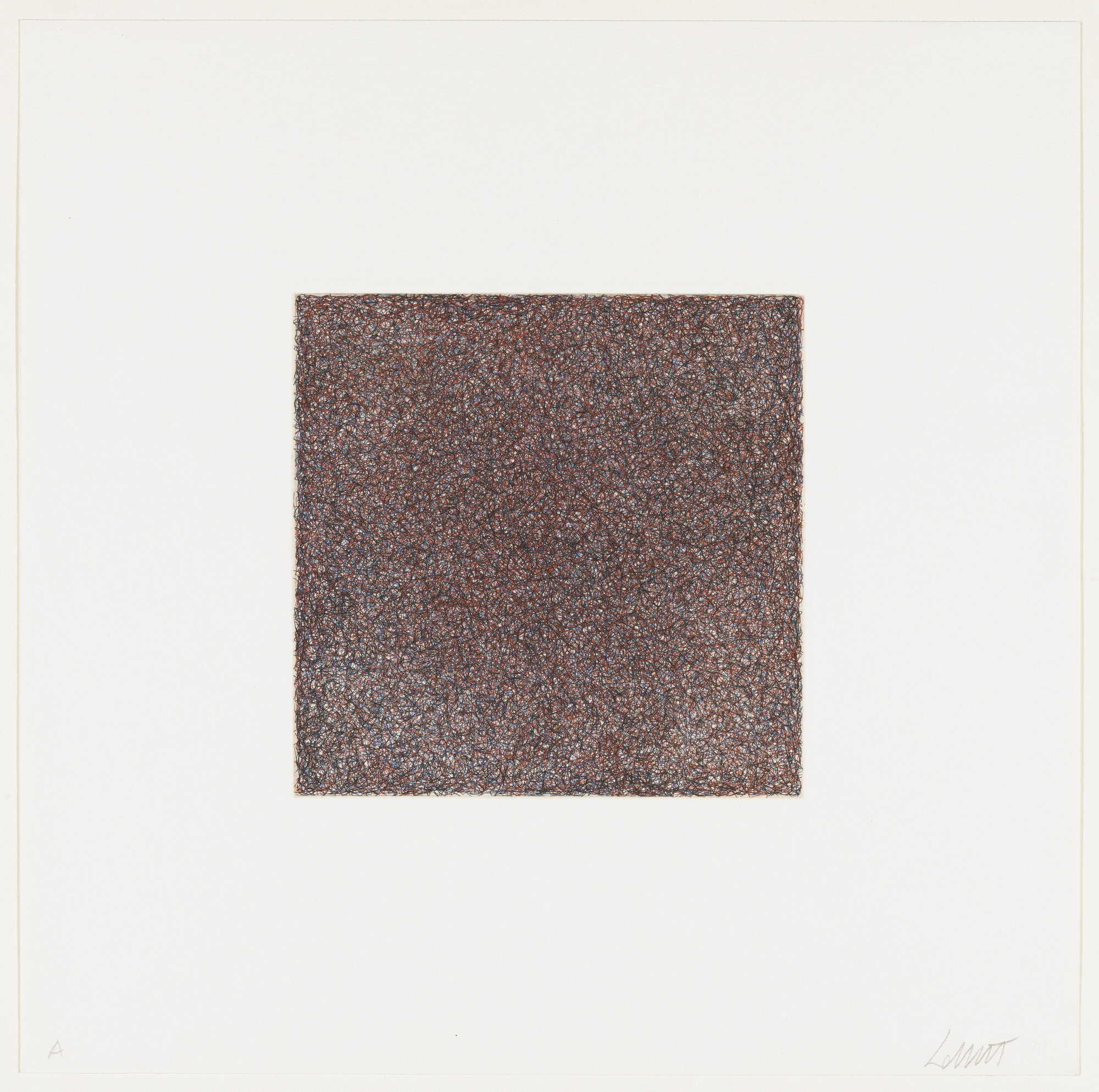 Sol LeWitt. Untitled from Scribbles printed in four directions using four colors