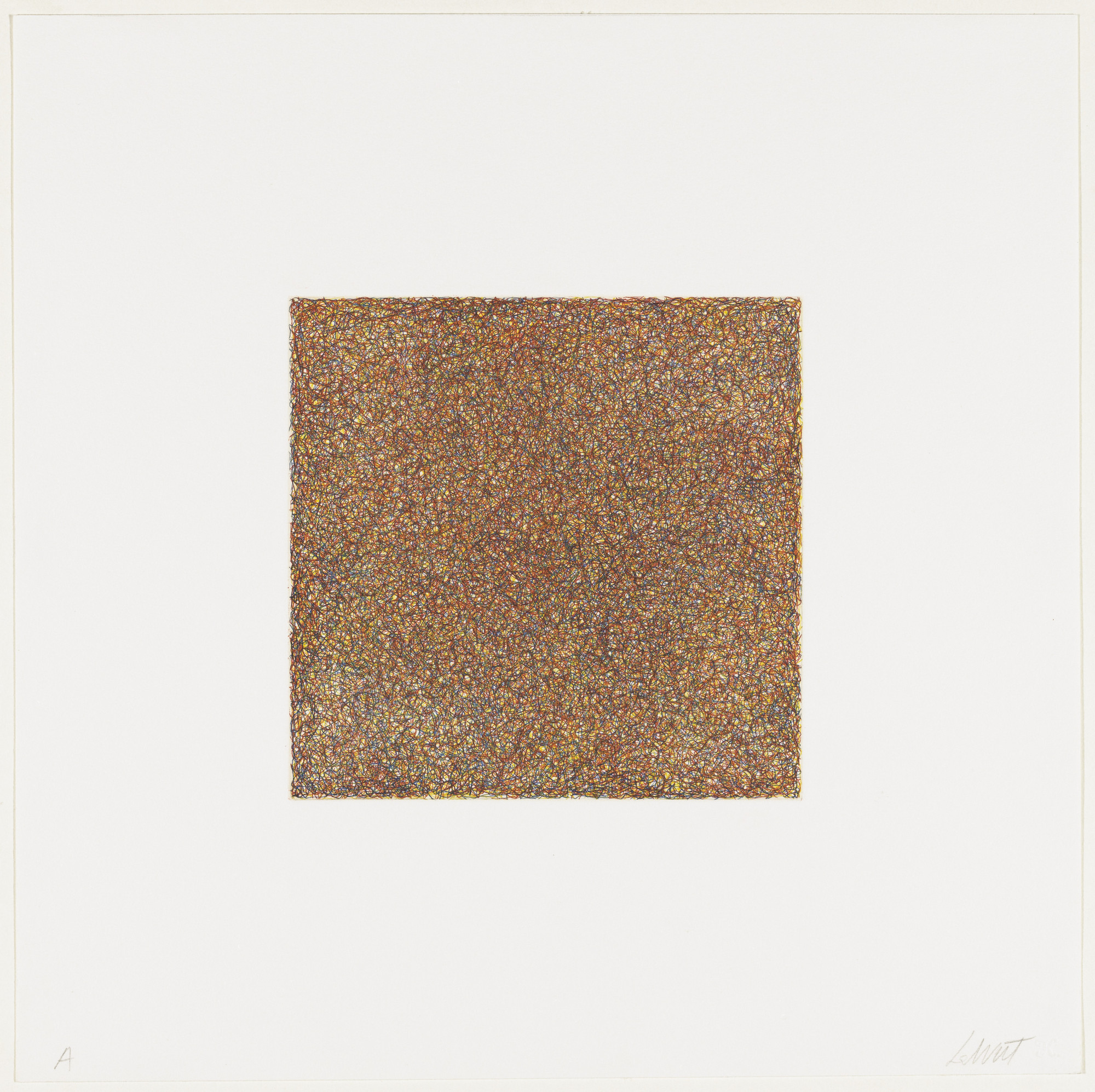 Sol LeWitt. Untitled from Scribbles printed in four directions using four colors