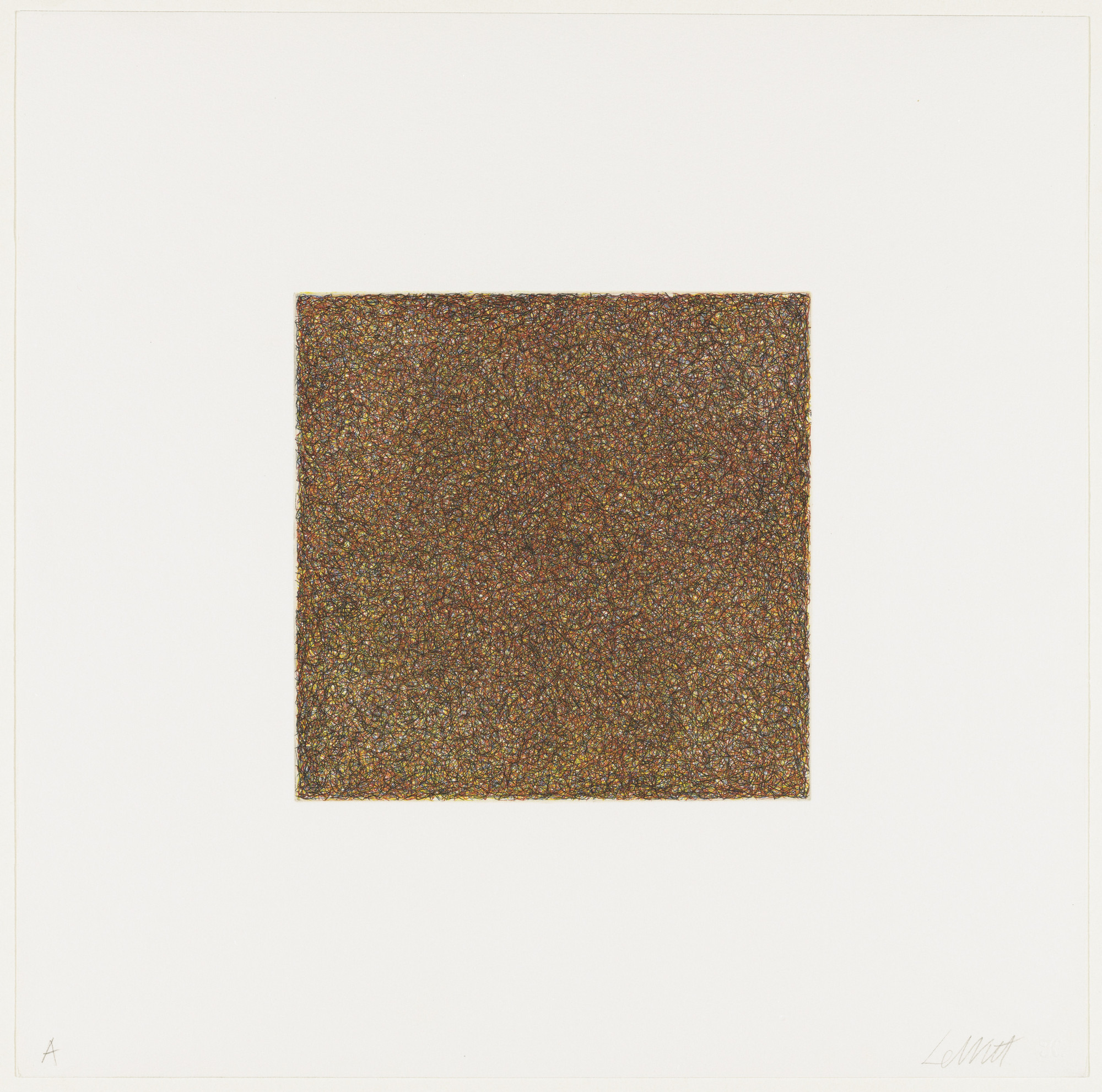 Sol LeWitt. Untitled from Scribbles printed in four directions using four colors