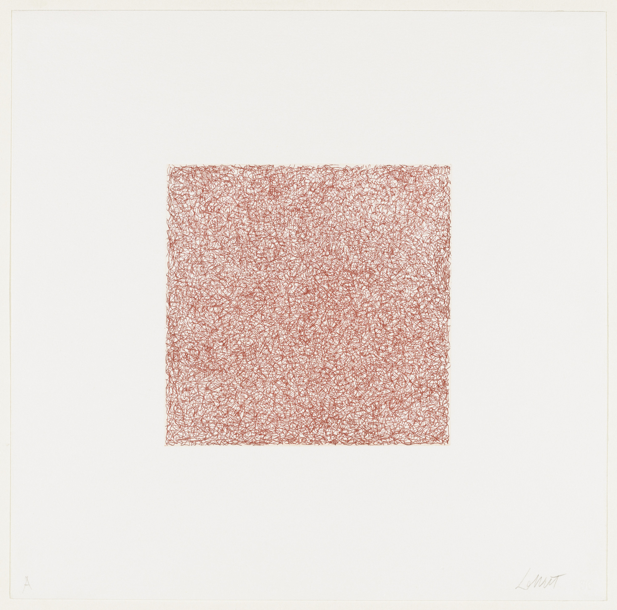 Sol LeWitt. Untitled from Scribbles printed in four directions using four colors