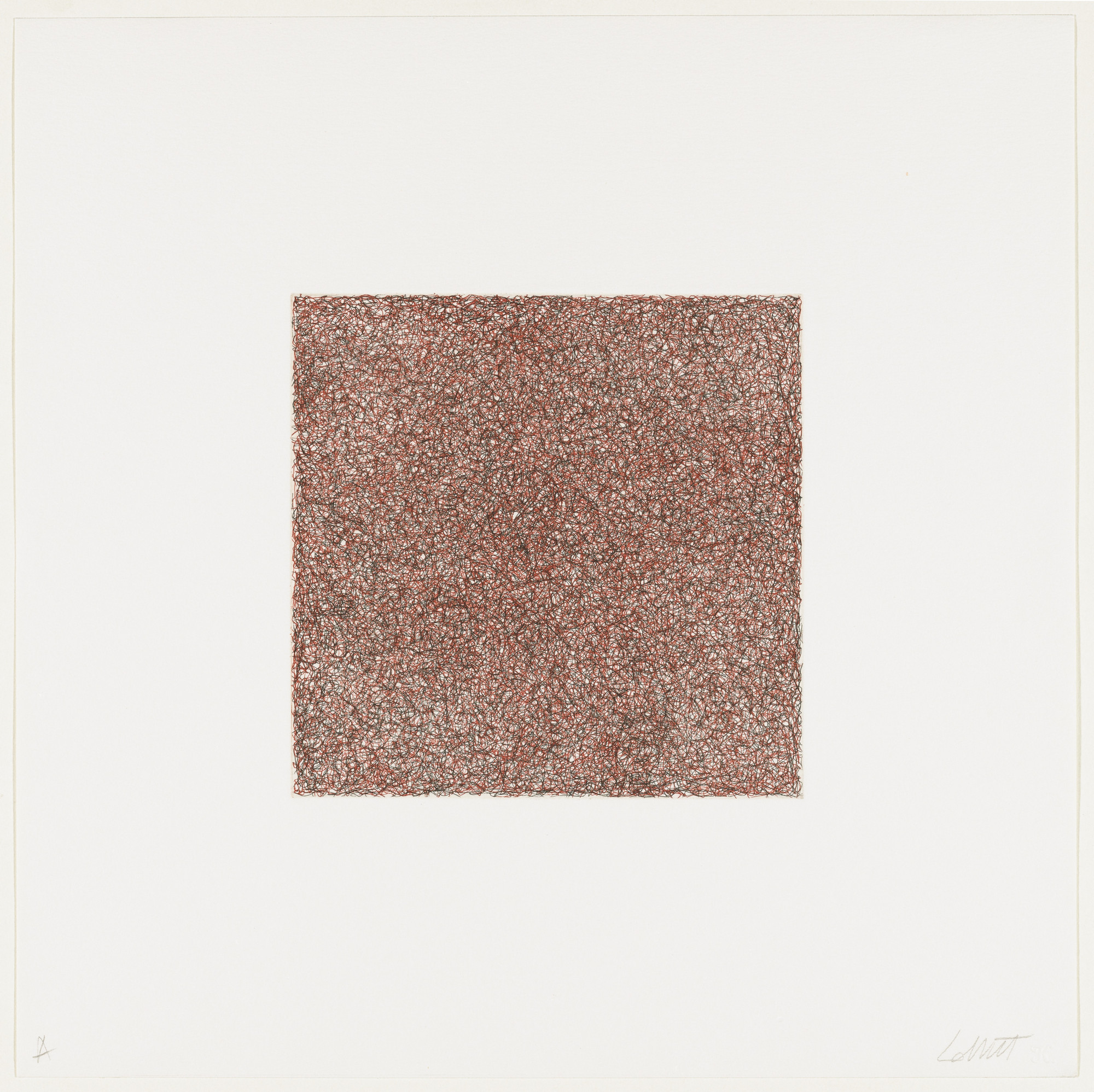 Sol LeWitt. Untitled from Scribbles printed in four directions using four colors