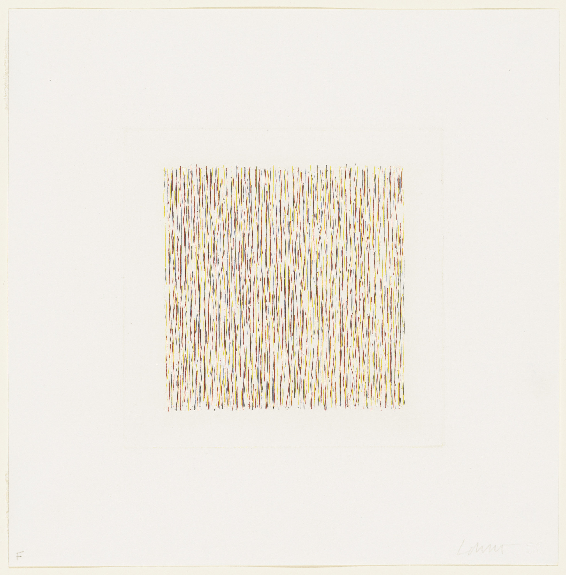 Sol LeWitt. Lines, Not Straight, Not Touching, Four Colours