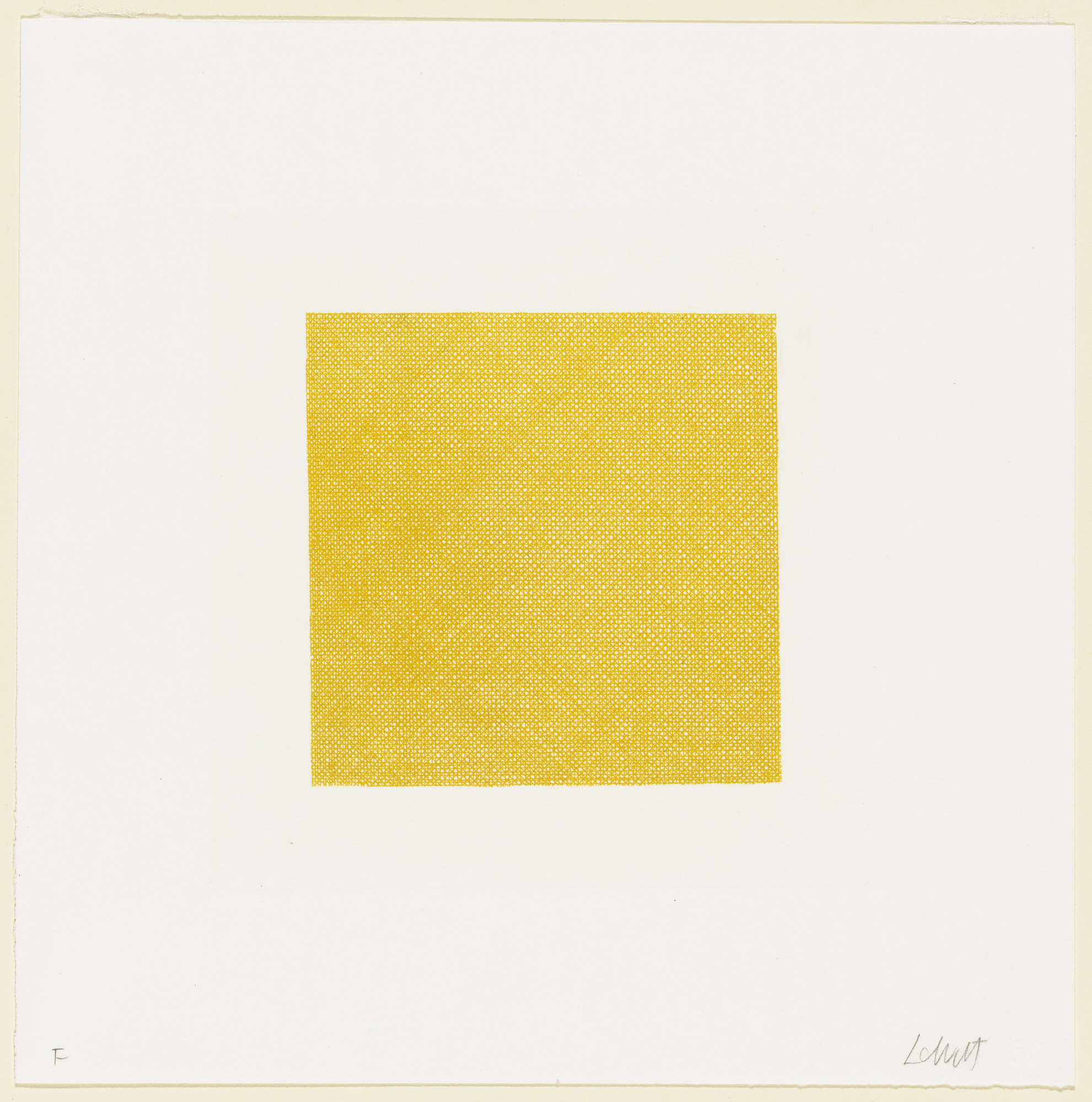 Sol LeWitt. Lines in Four Directions, Superimposed (Yellow)