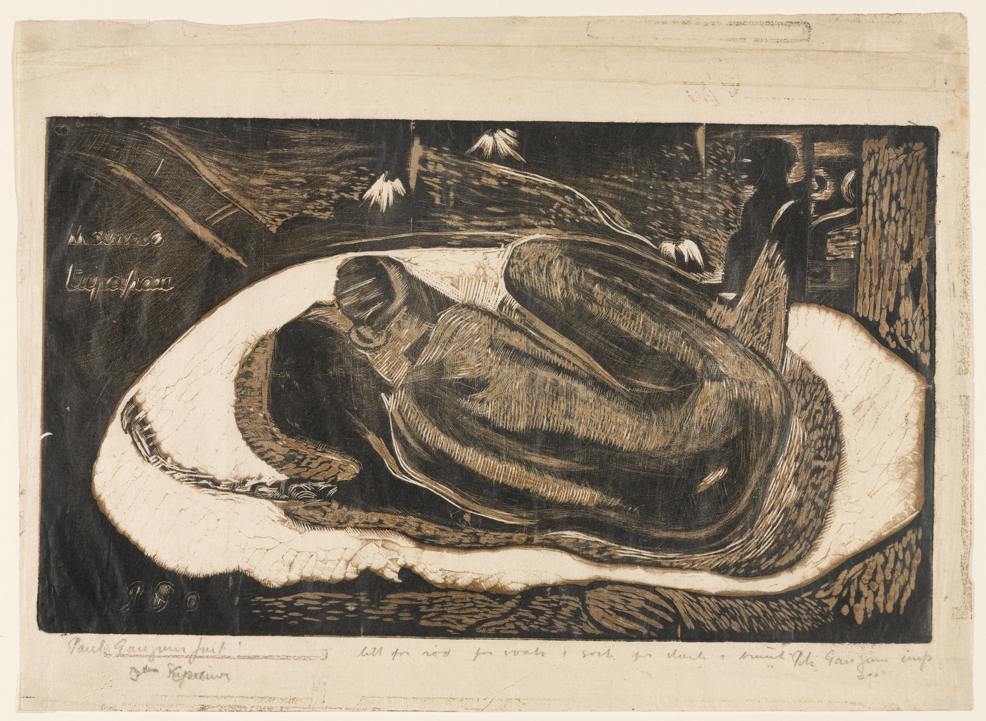 Paul Gauguin. Manao tupapau (Watched by the Spirit of the Dead) from Noa Noa (Fragrant Scent). 1894, printed 1921
