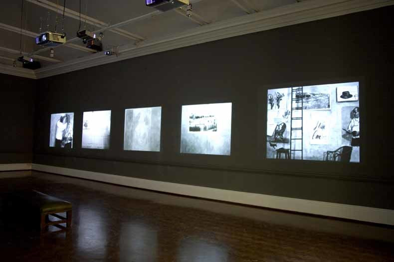 William Kentridge, William Kentridge. 7 Fragments for Georges Méliès,  Installation of seven film fragments: Invisible Mending; Moveable Assets;  Autodidact; Feats of Prestidigitation; Tabula Rasa I; Tabula Rasa II; and  Balancing Act. 2003 | MoMA