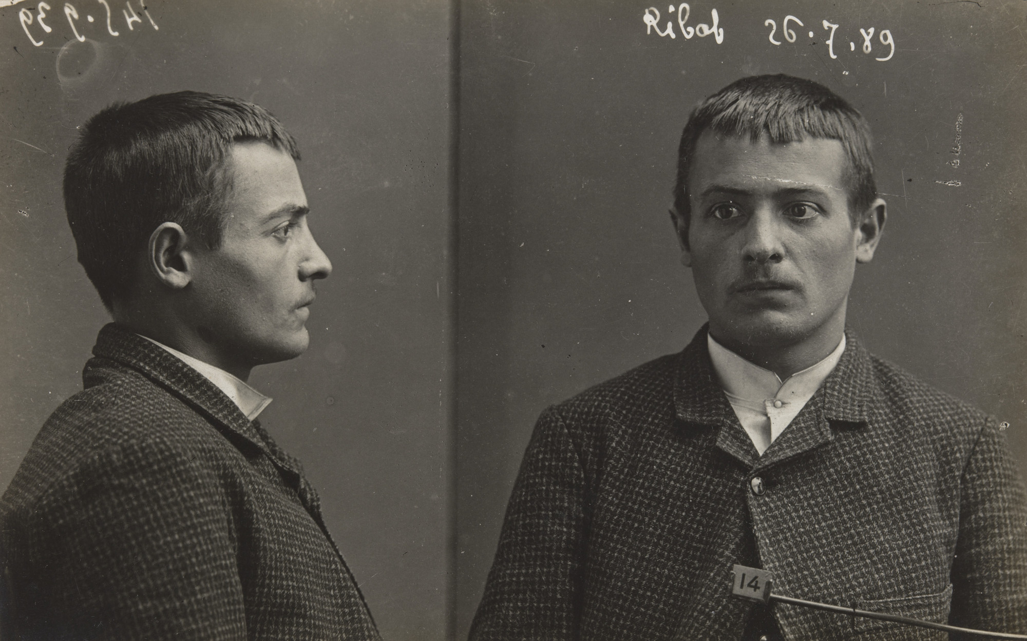 Alphonse Bertillon. Unidentified mug shot. July 26, 1889
