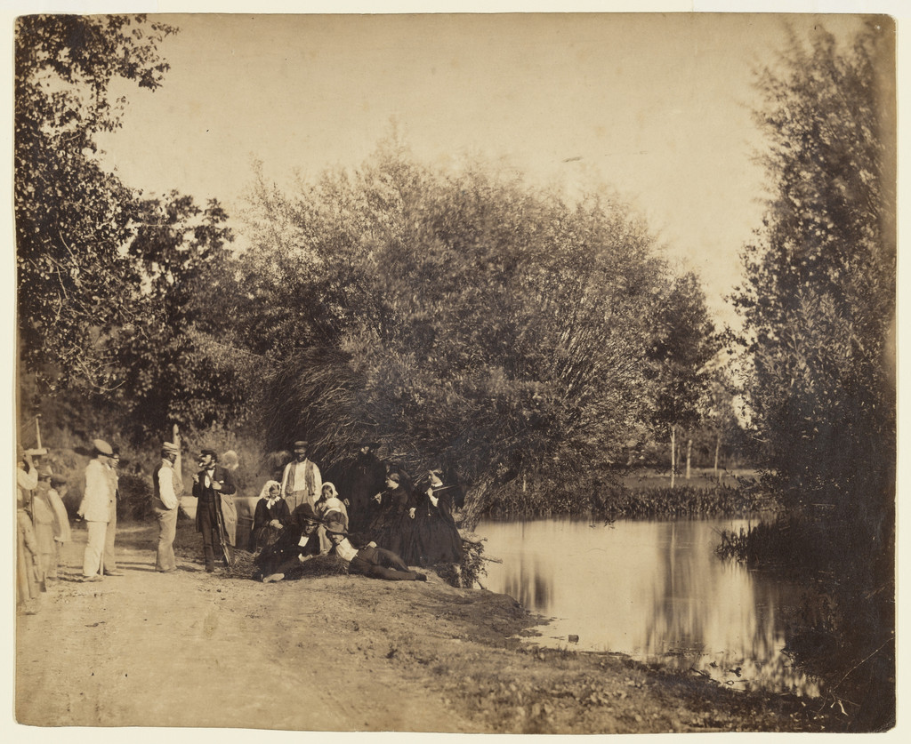 Group by the Millpond at Petit-Mourmelon