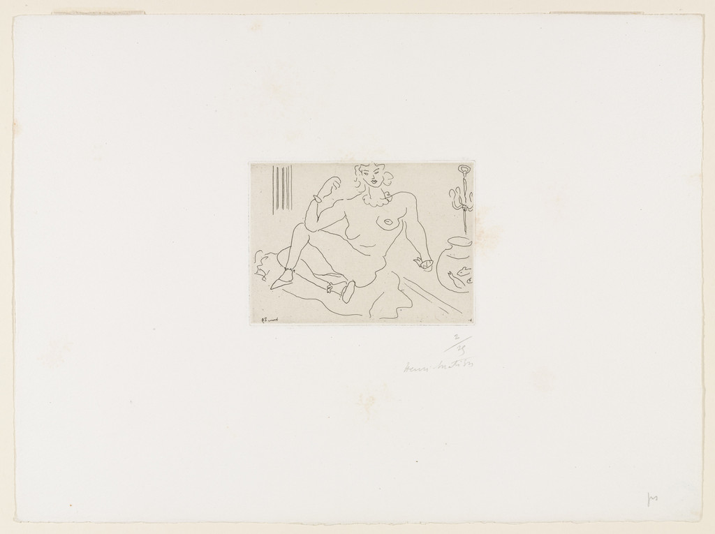 Nude Seated on Floor, Elbow on Leg (Nu assis sur le sol, un coude posé sur la jambe)