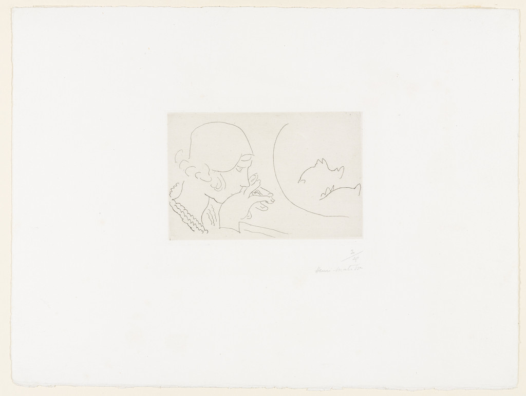 Young Woman Contemplating a Goldfish Bowl (Jeune femme contemplant un bocal de poissons rouges)