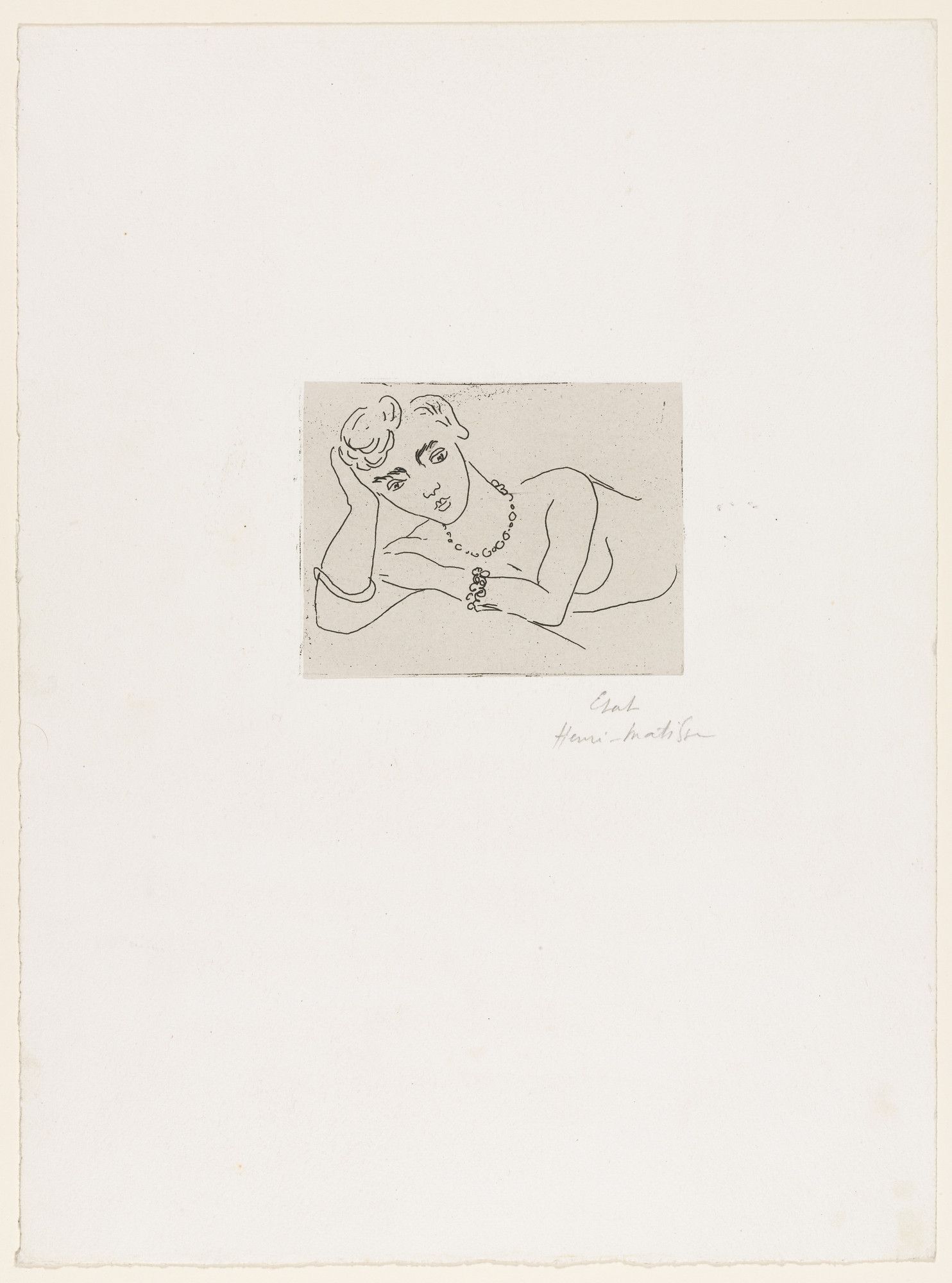 Henri Matisse. Reclining Nude, with Necklace (Femme étendue aux perles)