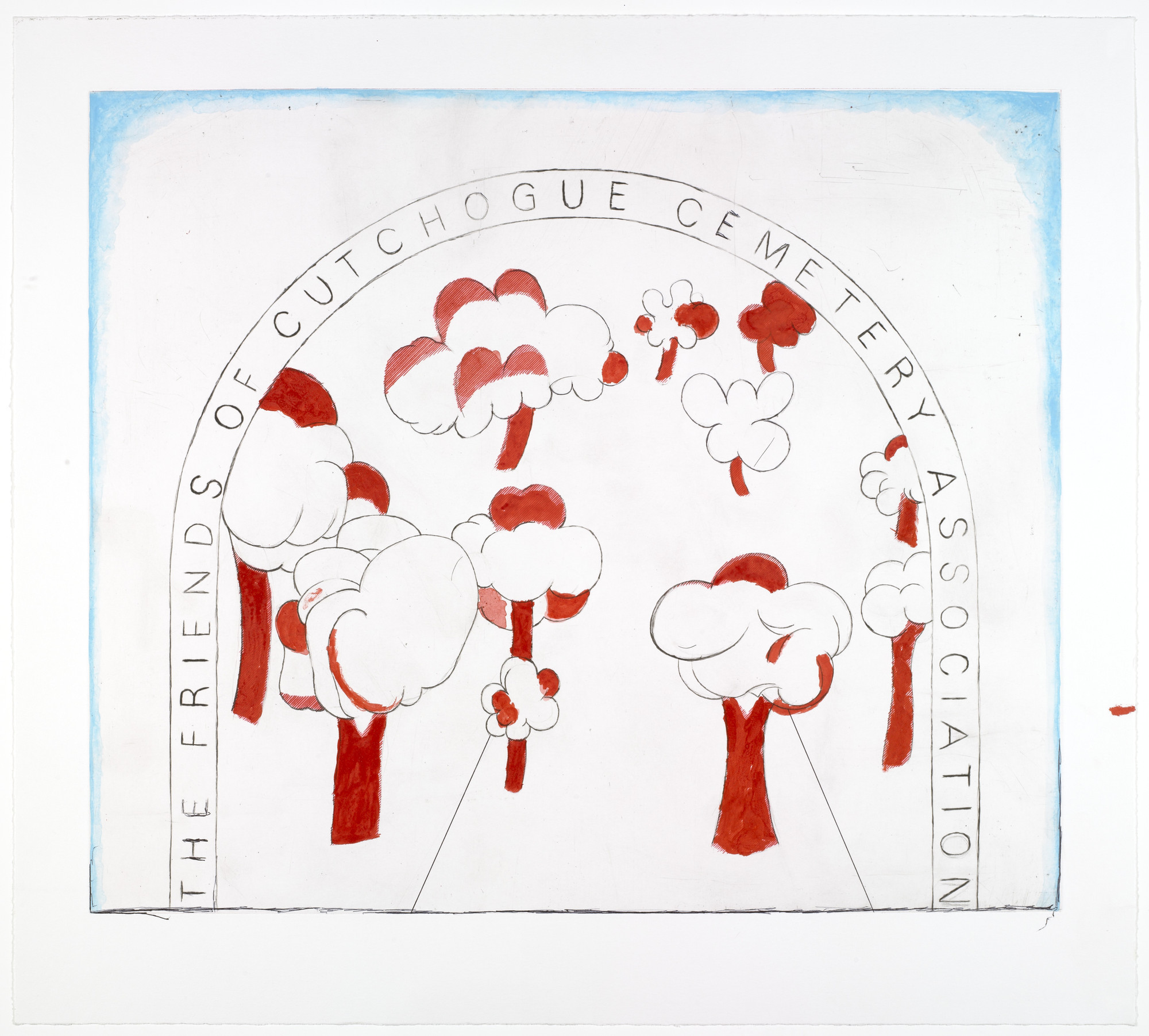 Louise Bourgeois. Friends of Cutchogue Cemetery, version 2 of 2, state III of IX, variant