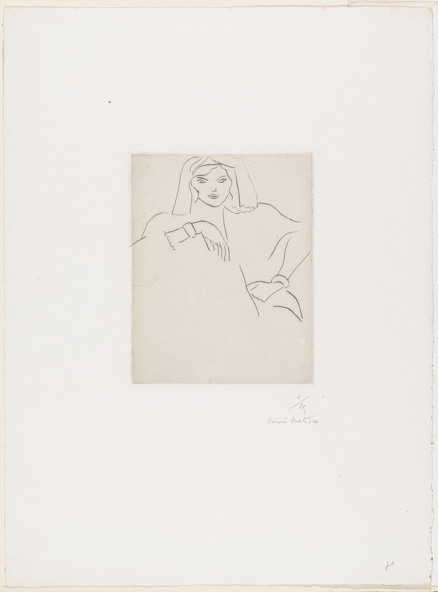Henri Matisse. Young Woman Leaning, Veil on Head (Jeune femme
