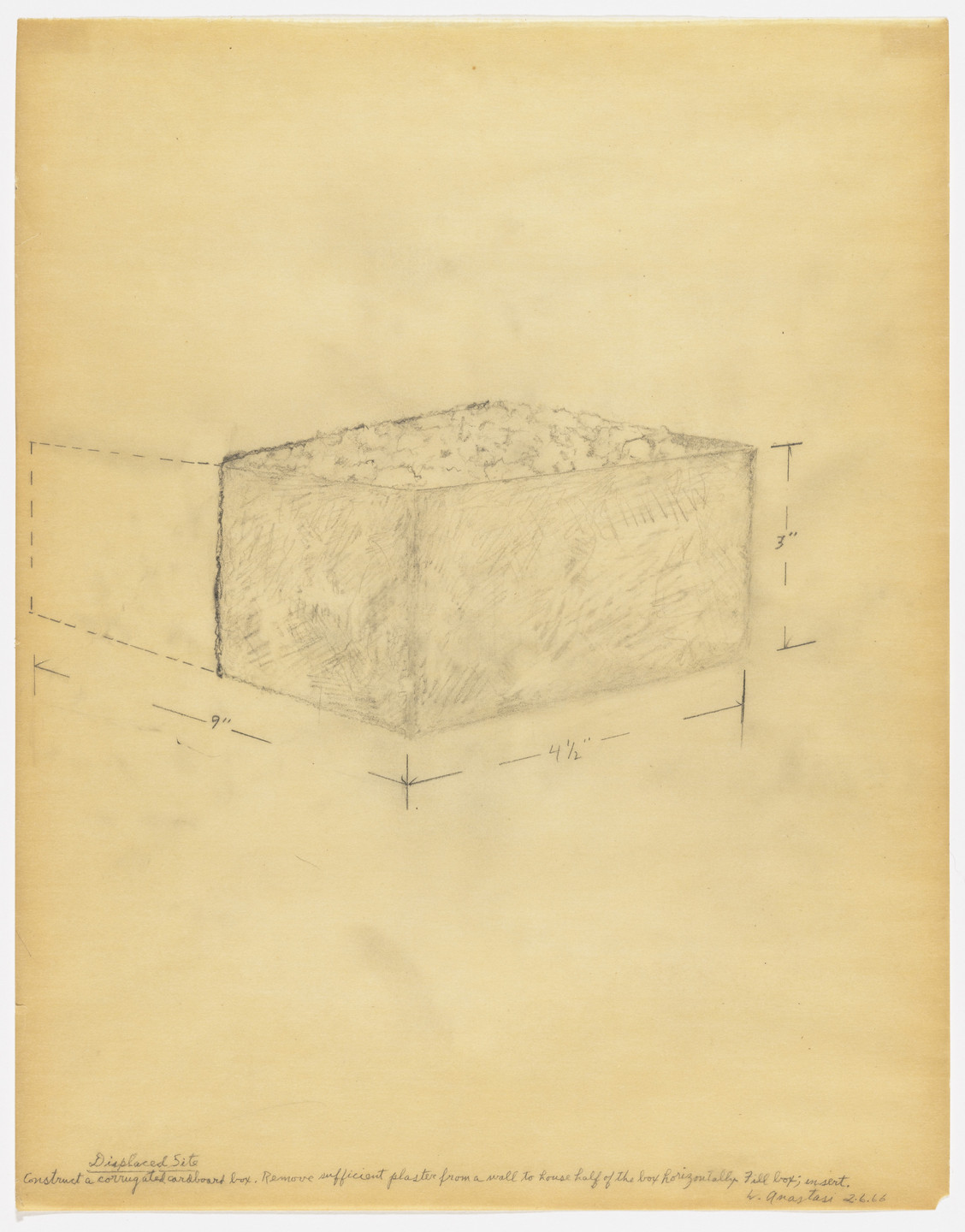 William Anastasi. Displaced Site. 1966