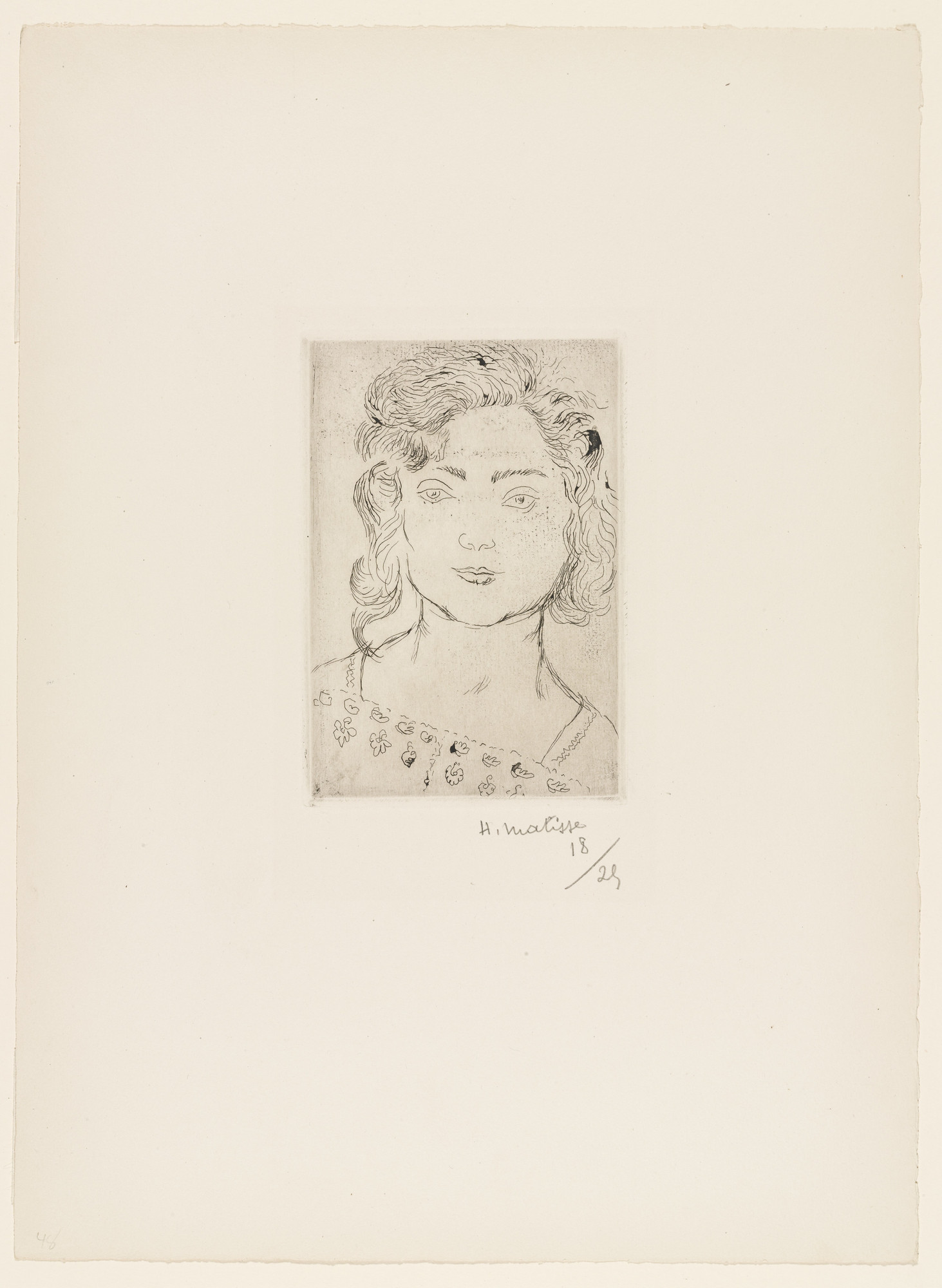 Henri Matisse. Young Girl, Flowered Blouse (Fillette, blouse fleurie)