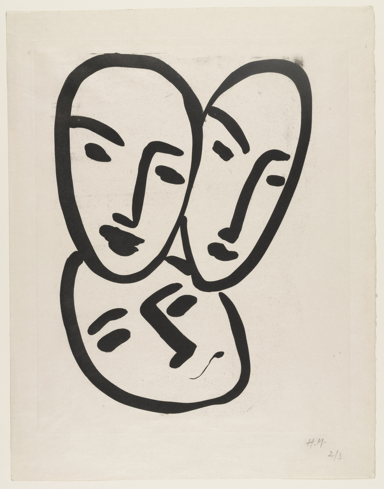 Henri Matisse. Apollinaire, Matisse, Rouveyre (Trois têtes. A l'amitié)