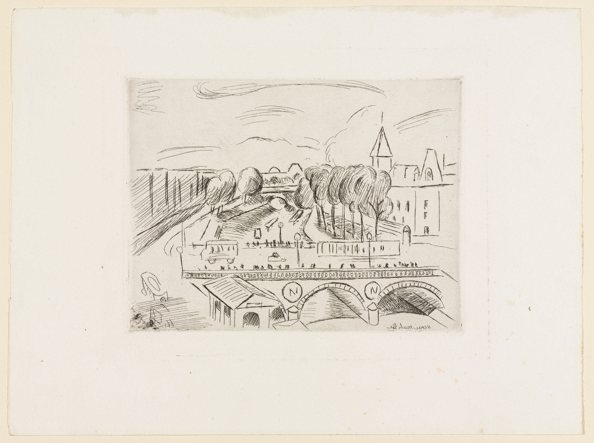 Henri Matisse. View of Paris - Pont St. Michel (Vue de Paris - Le Pont St-Michel) from the portfolio Pictures of Paris (Tableaux de Paris). 1927