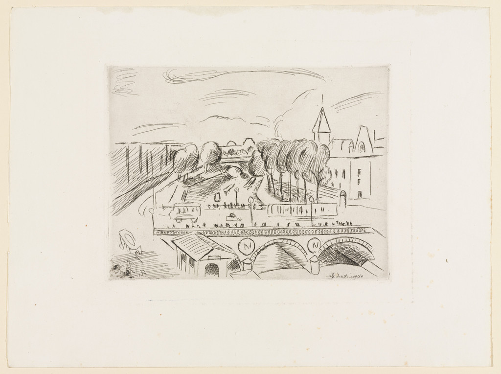 View of Paris - Pont St. Michel (Vue de Paris - Le Pont St-Michel) from the portfolio Pictures of Paris (Tableaux de Paris)