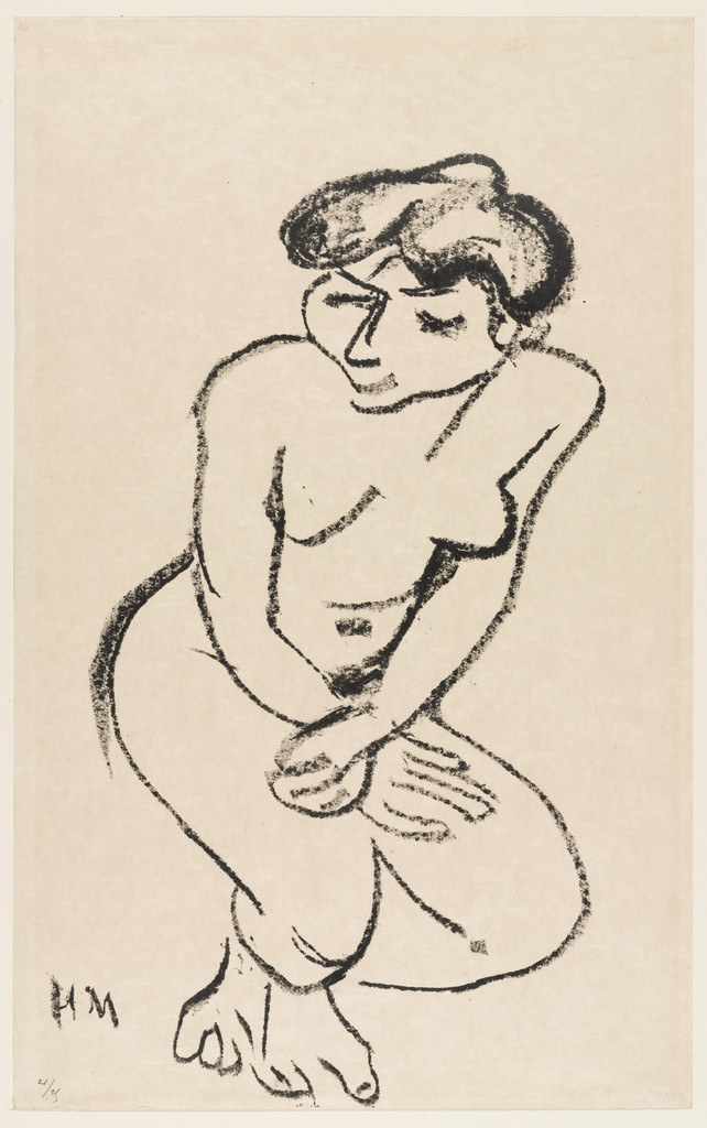 Crouching Nude, Eyes Lowered (Nu accroupi les yeux baissés)