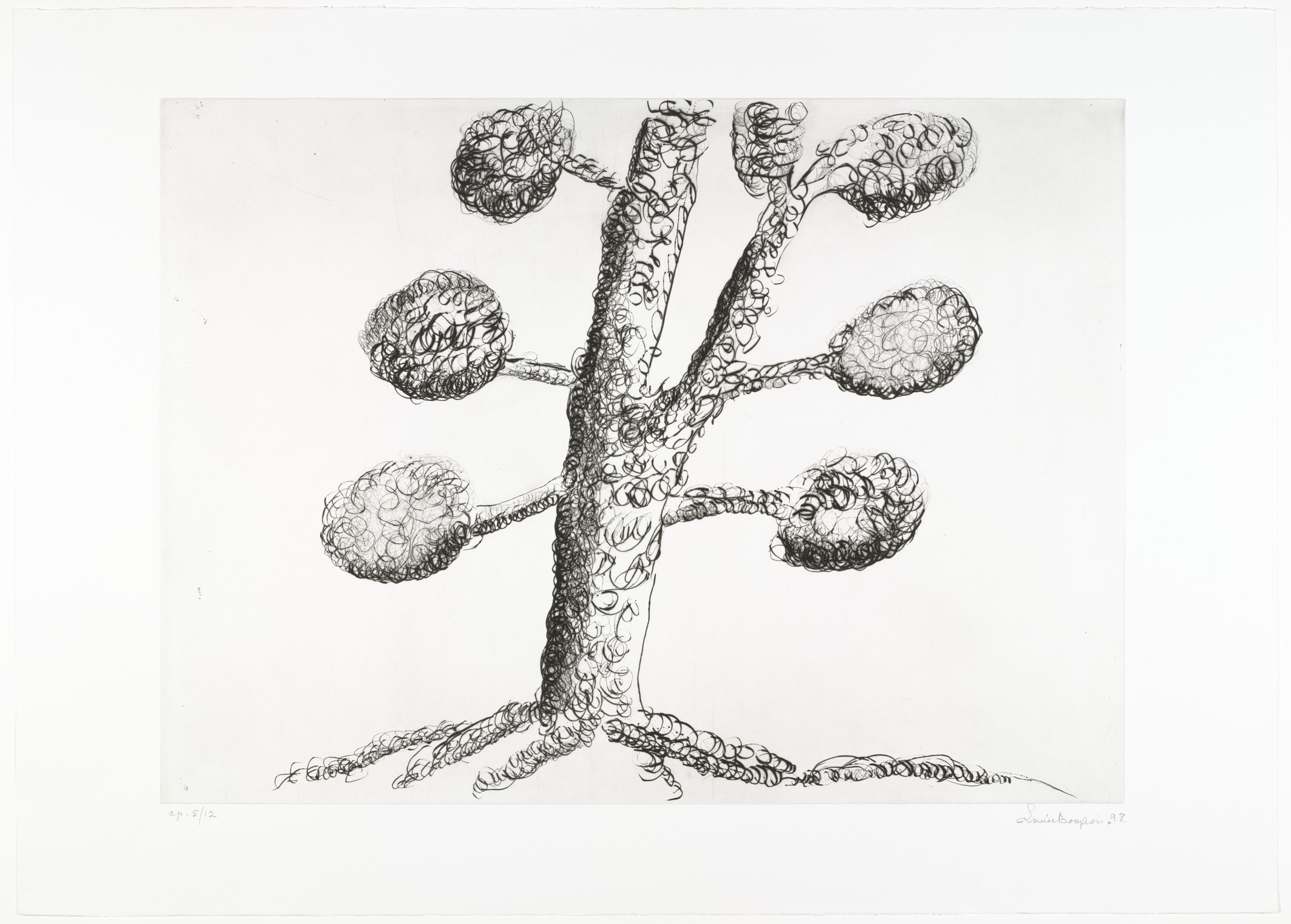 Louise Bourgeois. Untitled, plate 2 of 9, from the portfolio, Topiary: The Art of Improving Nature