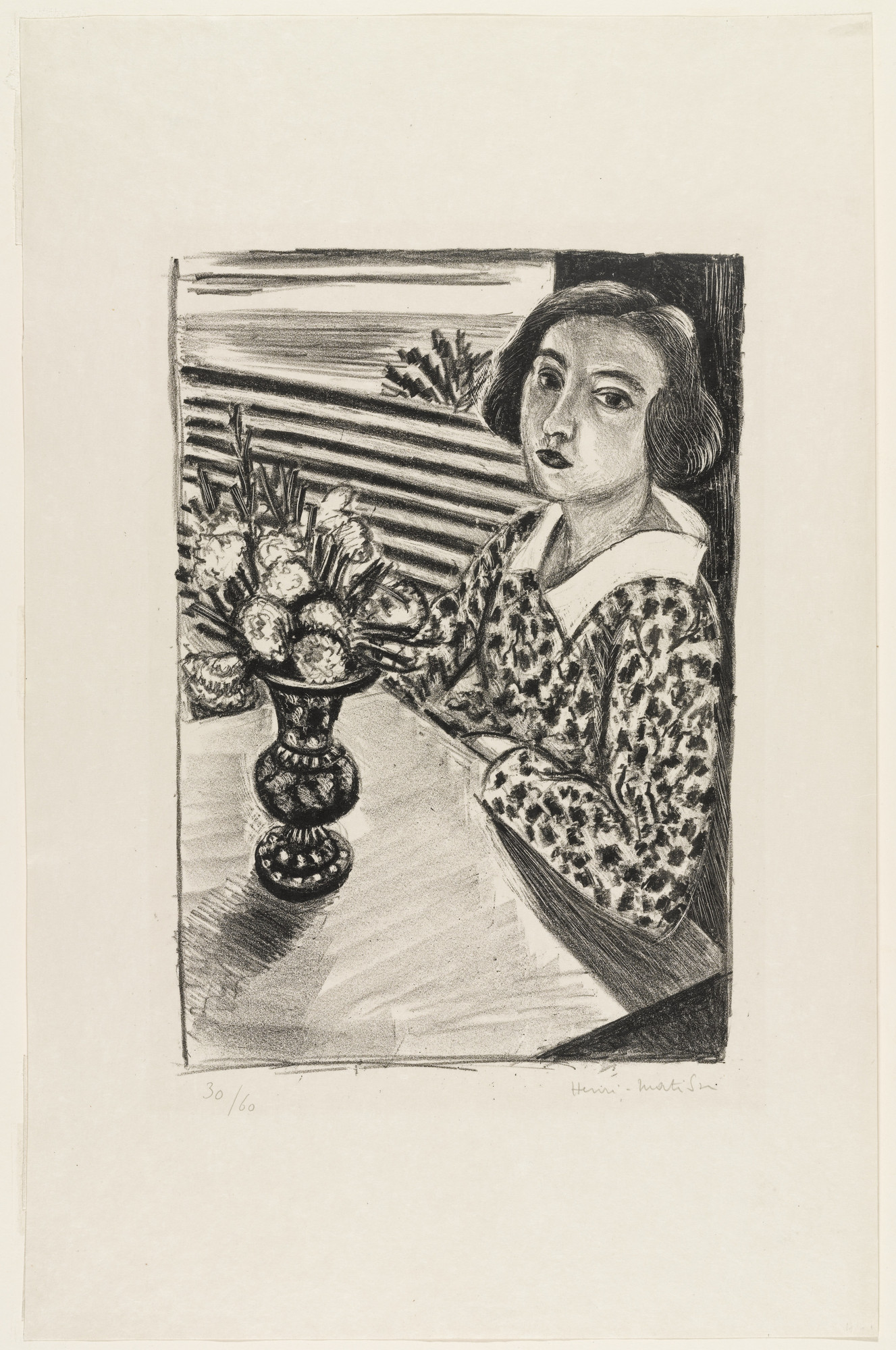 Henri Matisse. Young Woman Sitting with Bouquet of Flowers (Jeune fille assise au bouquet de fleurs)