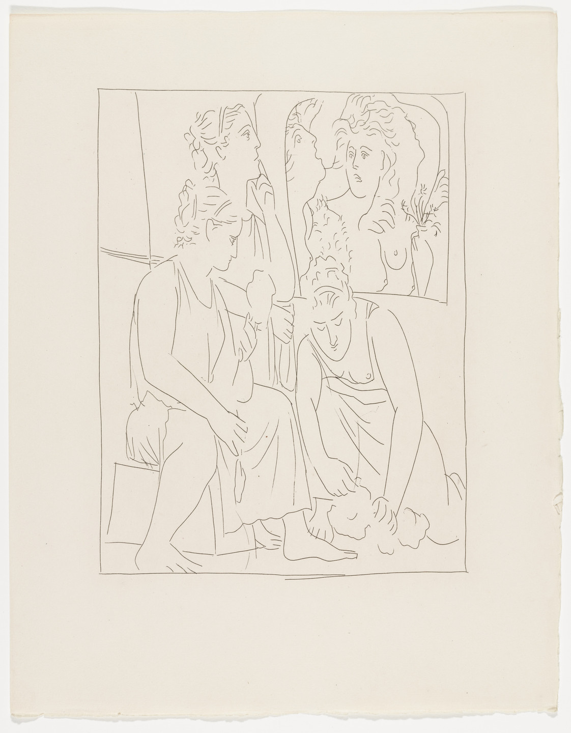 Pablo Picasso. Minyas&#39; Daughters Refuse to Recognize the God Bacchus (Les Filles de Minyas refusent de reconnaître le dieu Bacchus) from Les Métamorphoses. 1930, published 1931