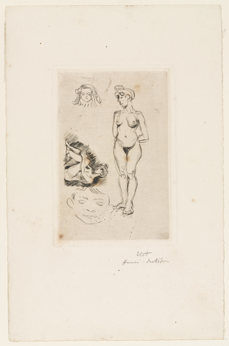 Henri Matisse. Two Nudes, Two Heads of Children (Deux nus, deux têtes d&#39;enfants). 1900–03
