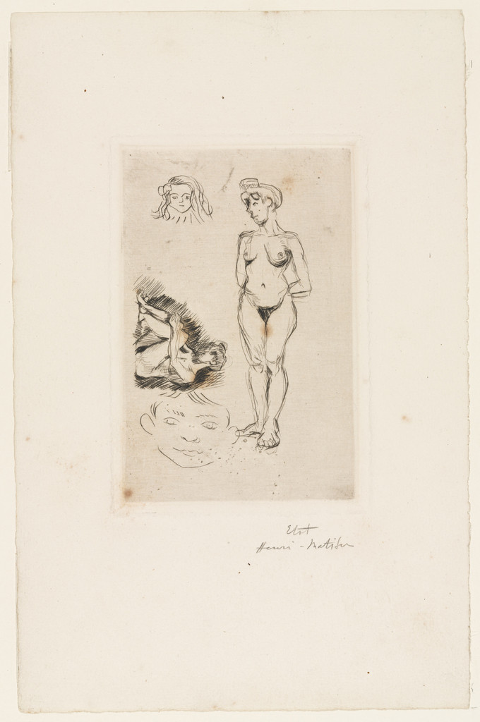Two Nudes, Two Heads of Children (Deux nus, deux têtes d'enfants)