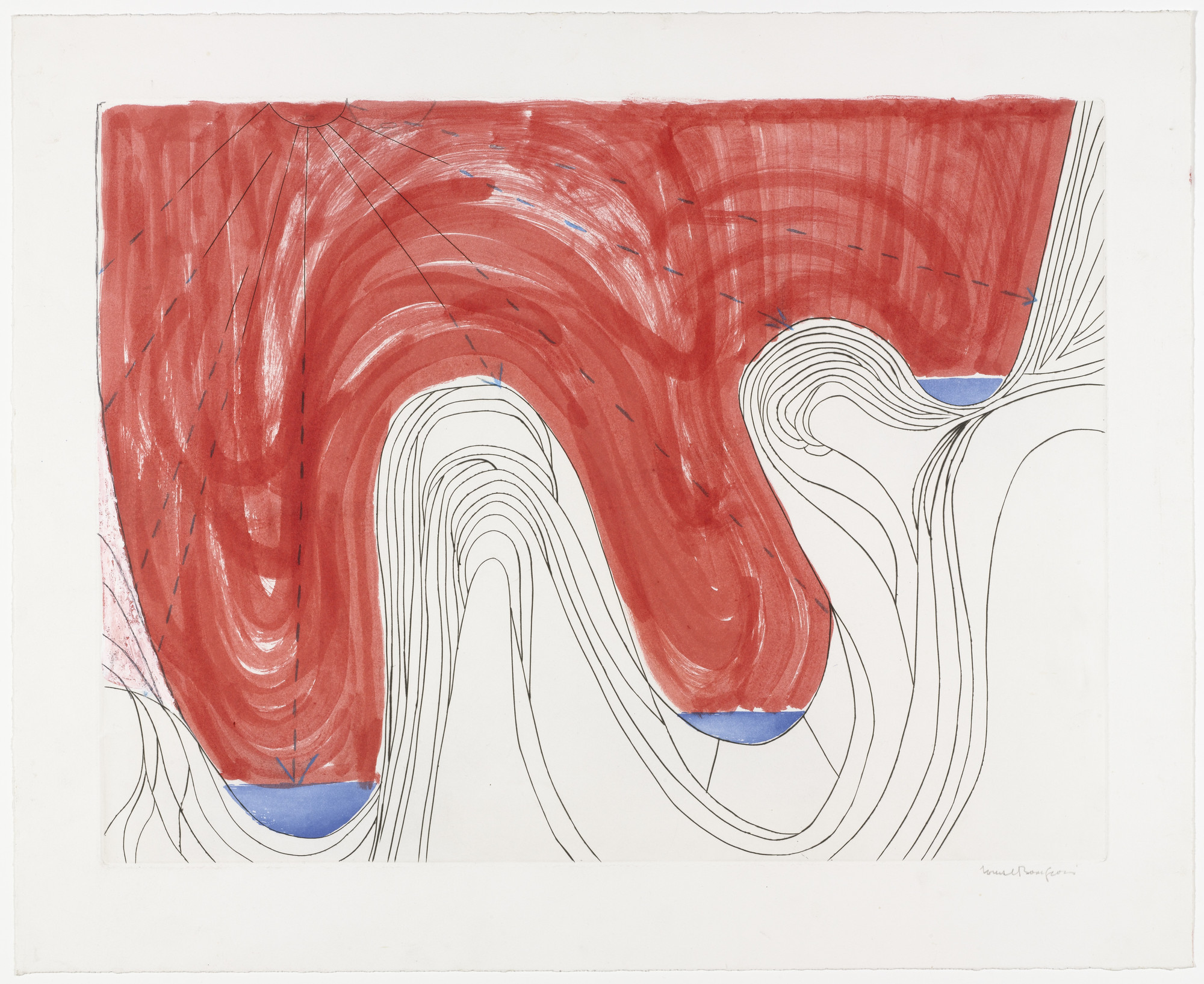 Louise Bourgeois. Lacs de Montagne, state V of XIII, variant