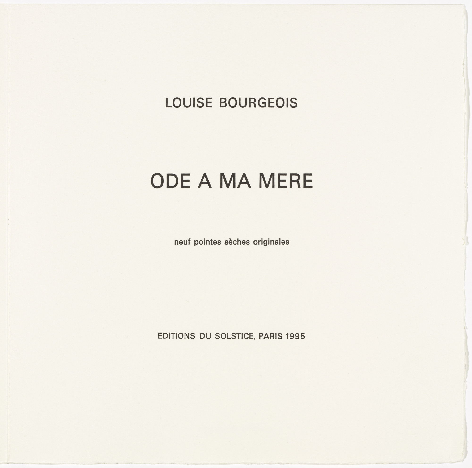 Louise Bourgeois Ode A Ma Mere 1995 Moma