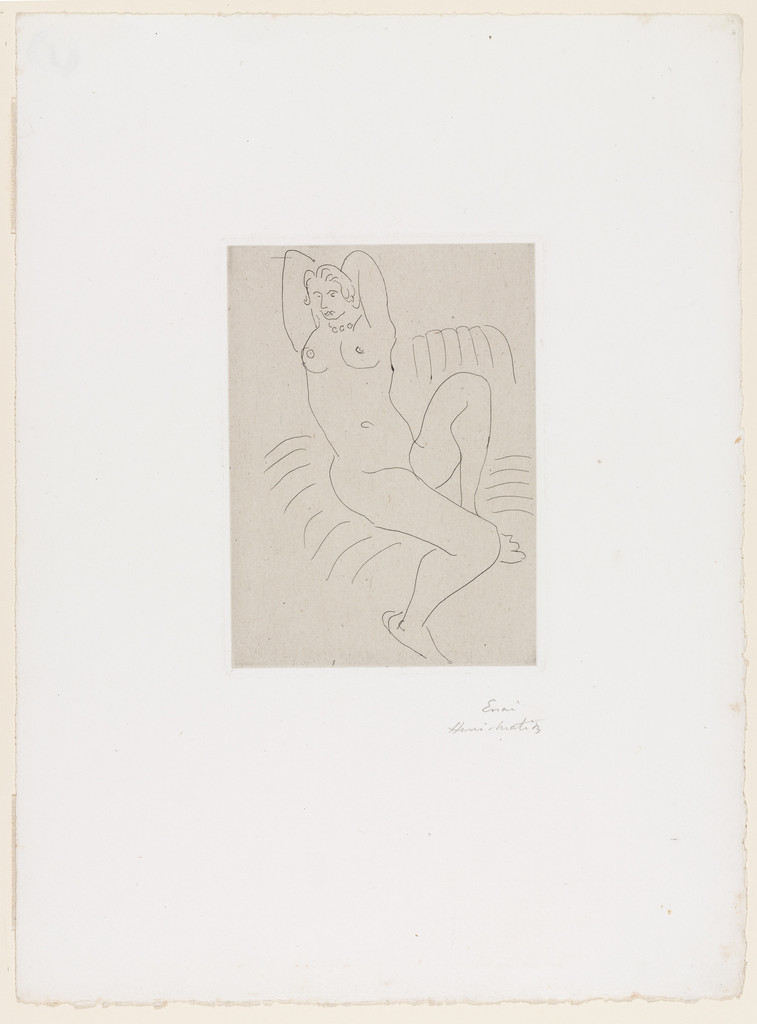 Nude on striped armchair (Nu au fauteuil rayé)