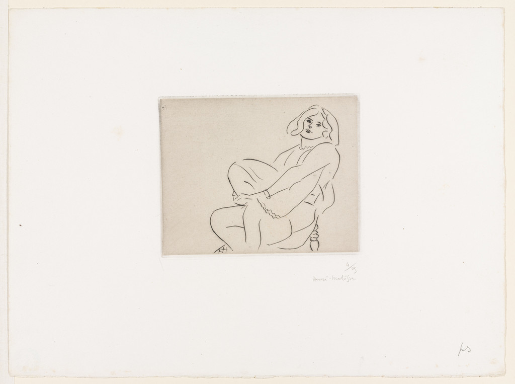Young woman, clasping left knee (Jeune femme enserrant son genou gauche)
