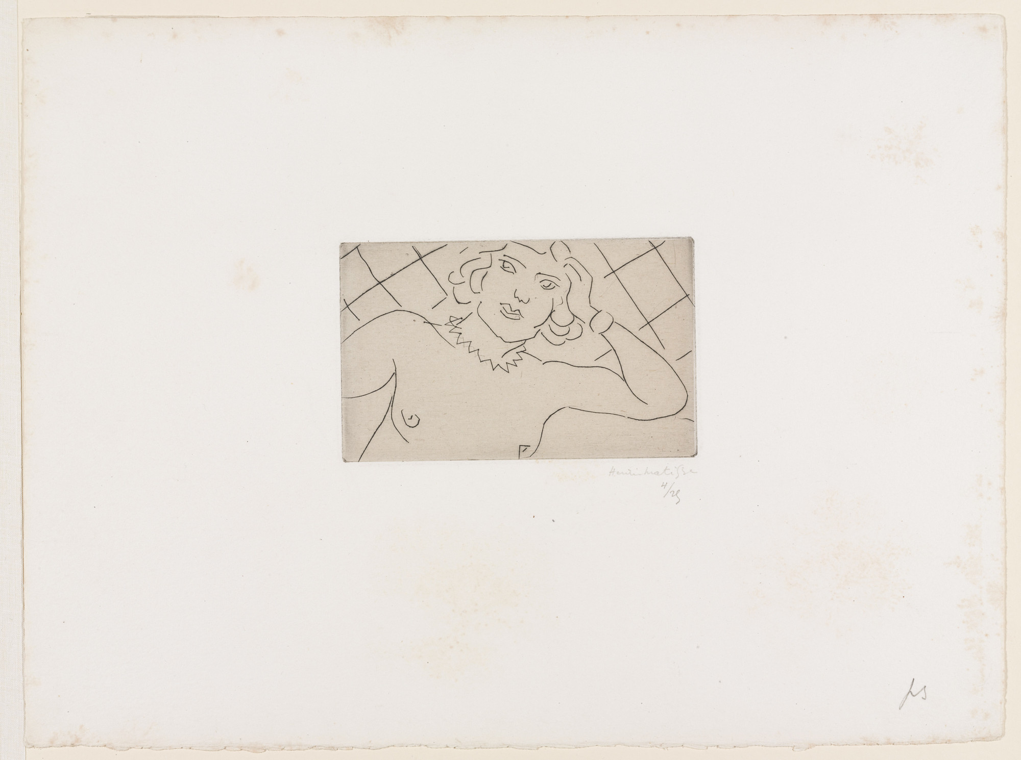 Henri Matisse. Torso, Diamond-pattern Background (Torso, fond à losanges)