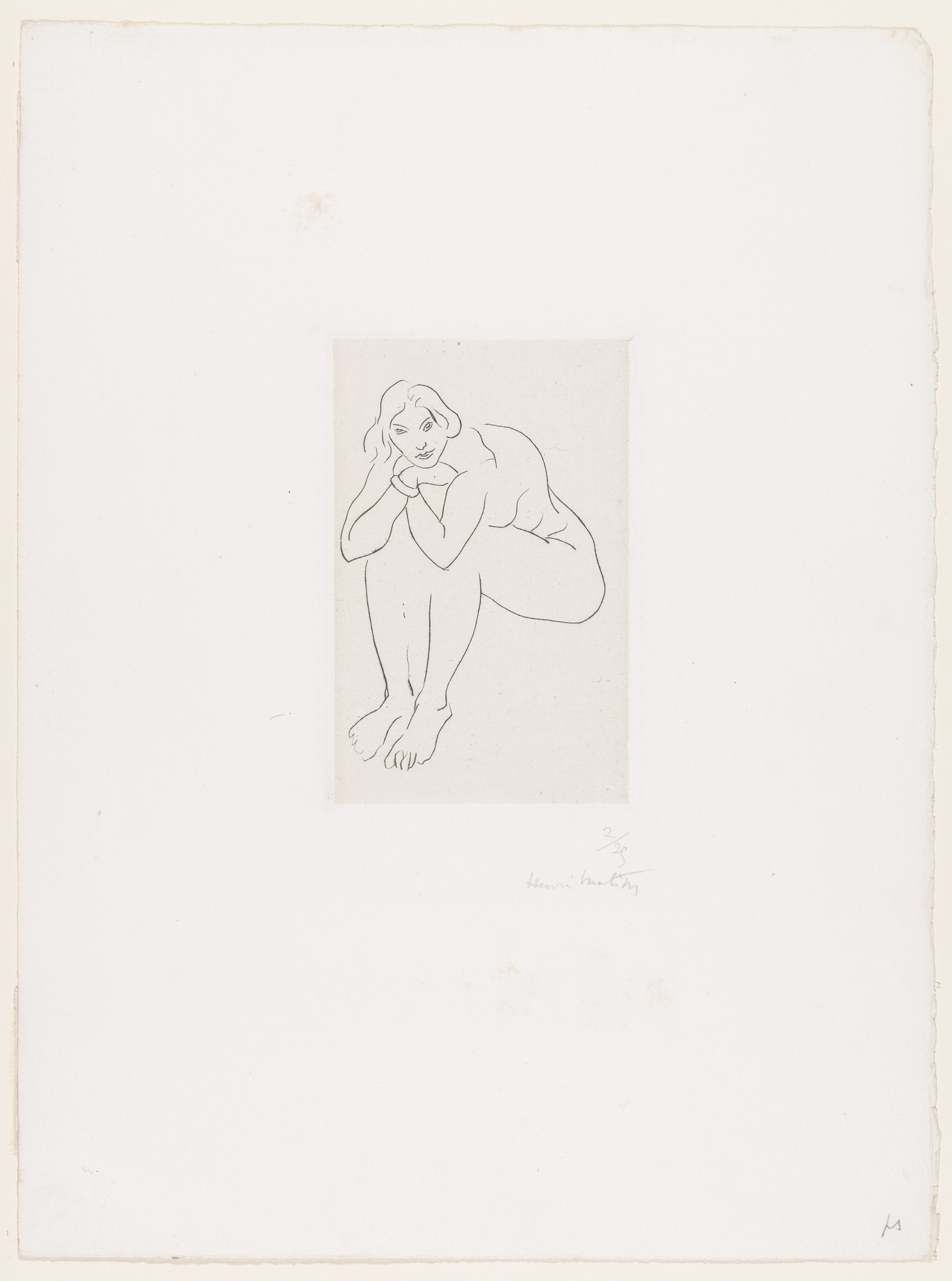 Henri Matisse. Seated Nude, Torso Leaning on Knees (Nu assis, le torse appuyé sur les genoux)