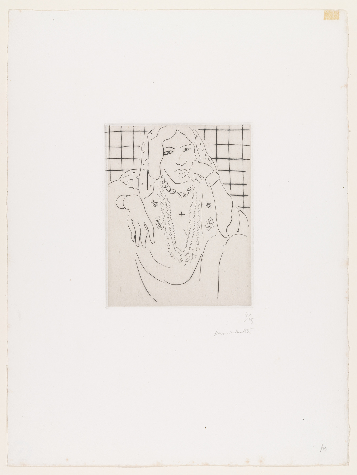 Henri Matisse. Odalisque on Checkered Background (Odalisque sur fond à carreaux)