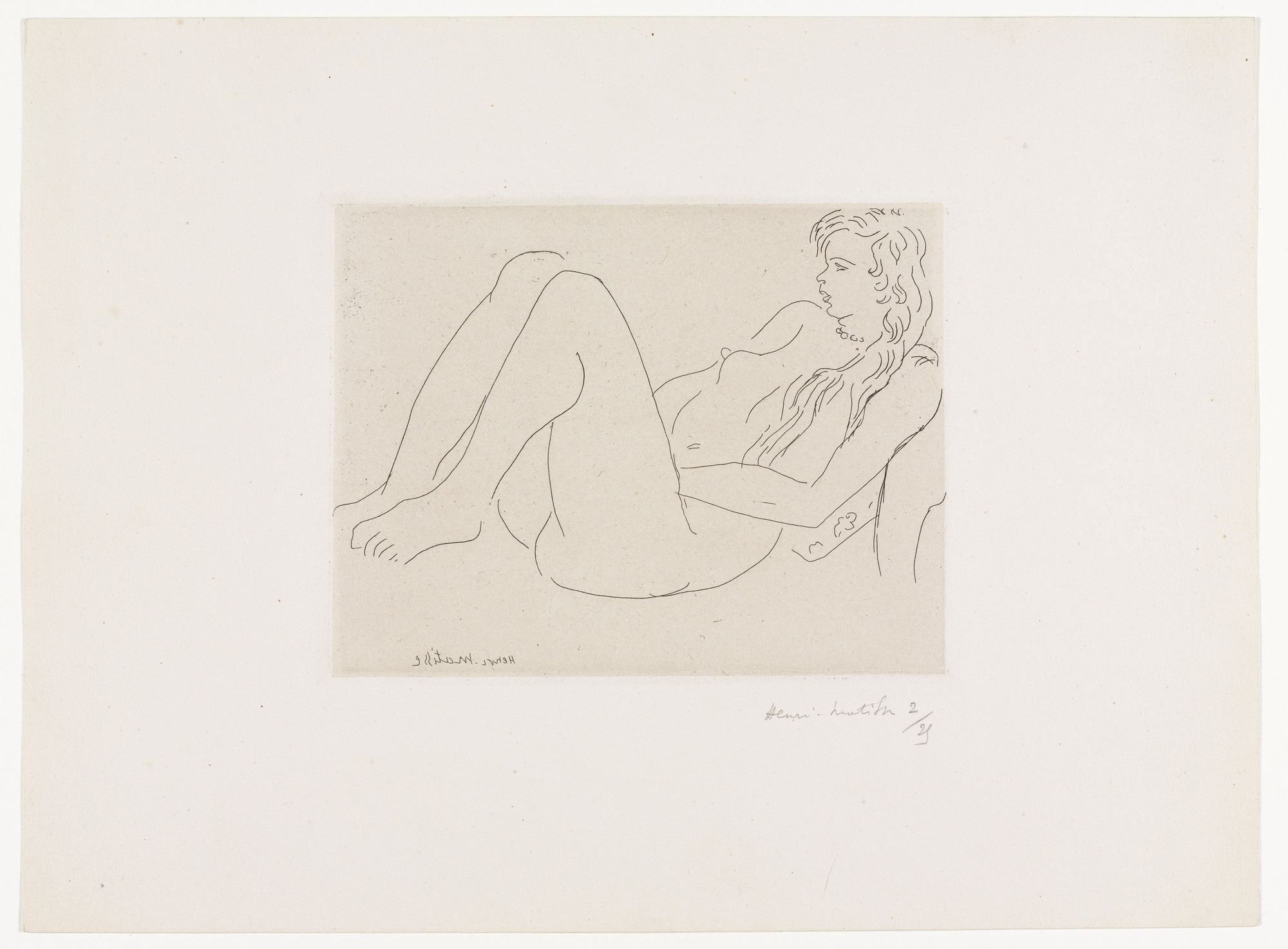 Henri Matisse. Nude with Necklace and Long Hair (Nu au collier et aux cheveux longs)
