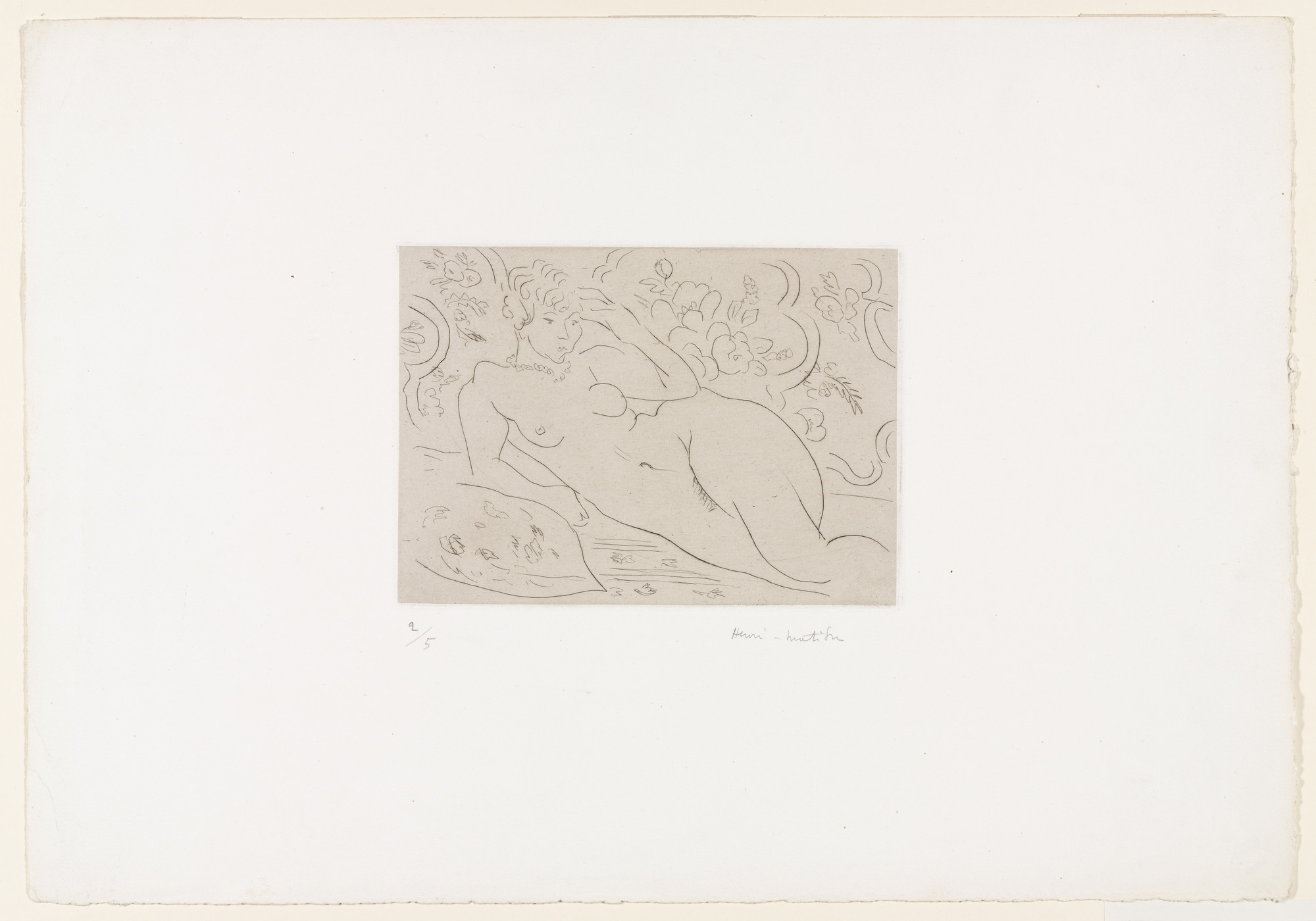 Henri Matisse. Nude, Flowered Interior (Nu, intérieur fleuri)