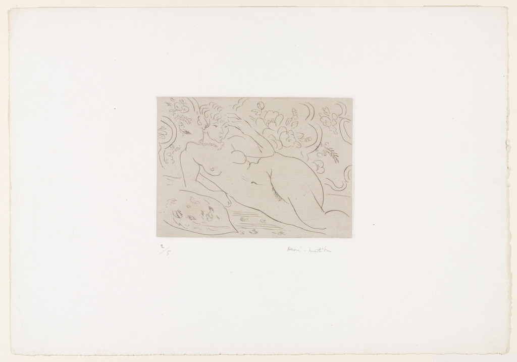 Nude, Flowered Interior (Nu, intérieur fleuri)