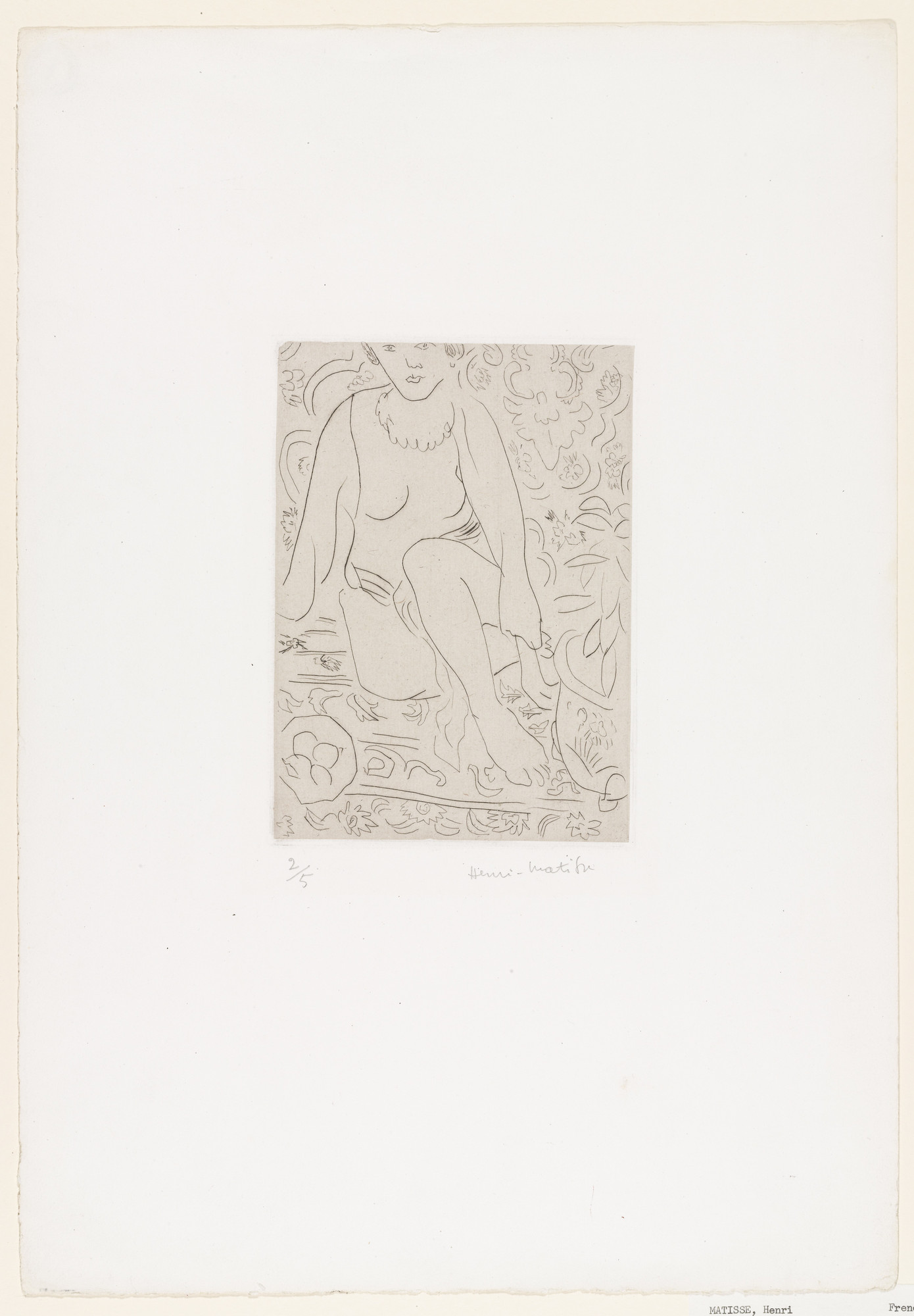 Henri Matisse. Nude in an interior, with fruit bowl (Nu dans un intérieur, avec une coupe de fruits)