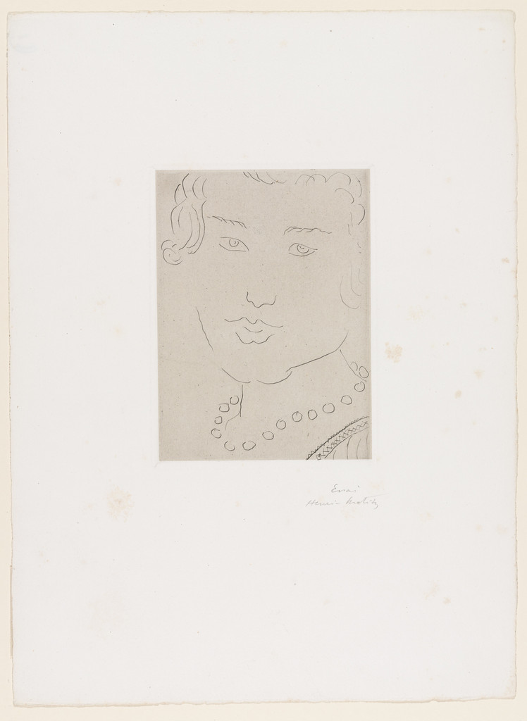 Face, with pearl necklace (Visage au collier de perles)