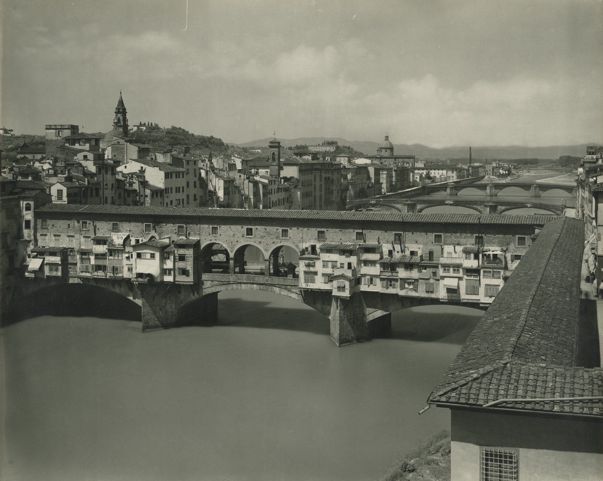 Carlo Brogi. View of the Bridges on the Arno in Florence